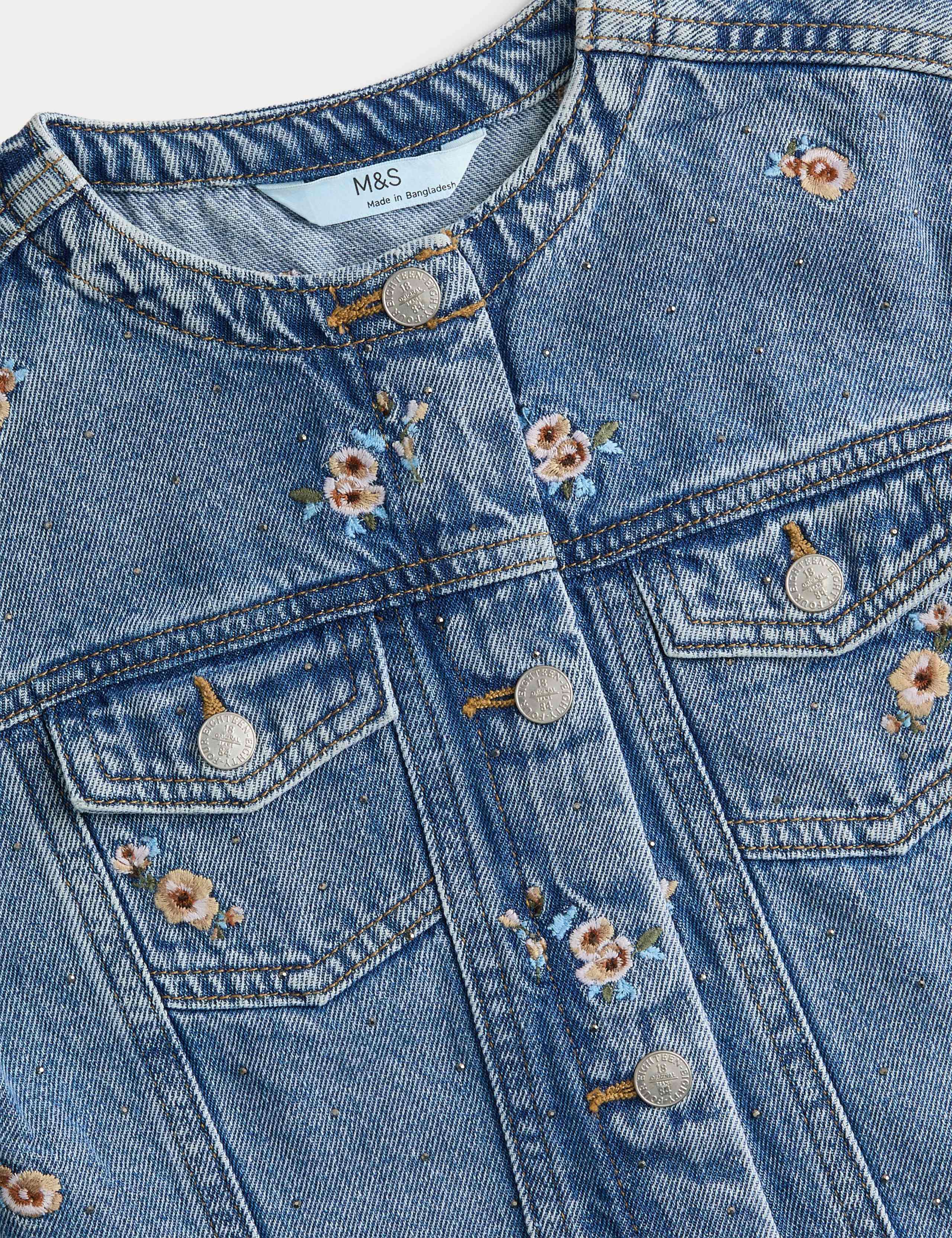 Floral Embroidered Denim Shacket (2-10 Years) 2 of 3