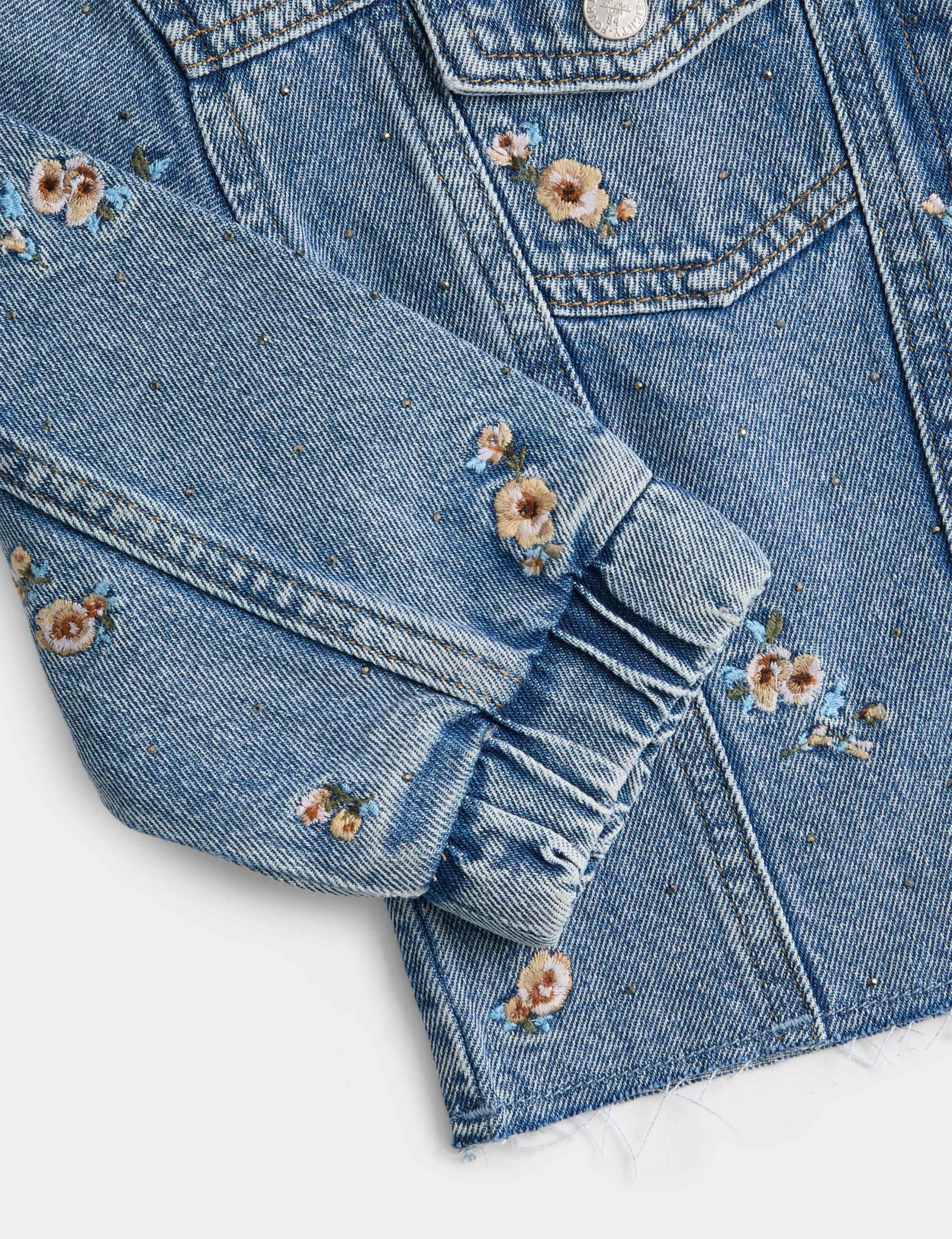 Floral Embroidered Denim Shacket (2-10 Years) 3 of 3