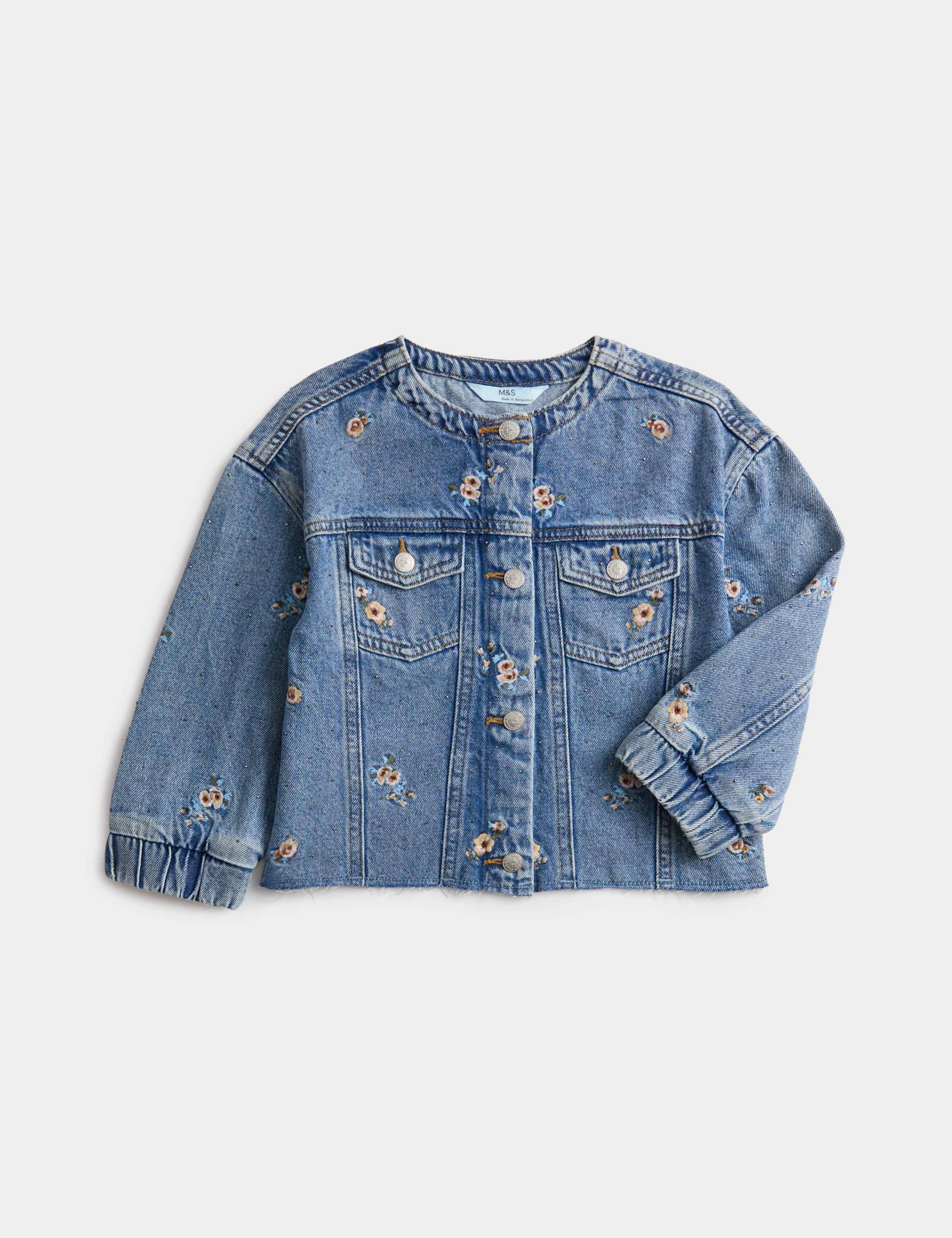 Floral Embroidered Denim Shacket (2-10 Years) 1 of 3