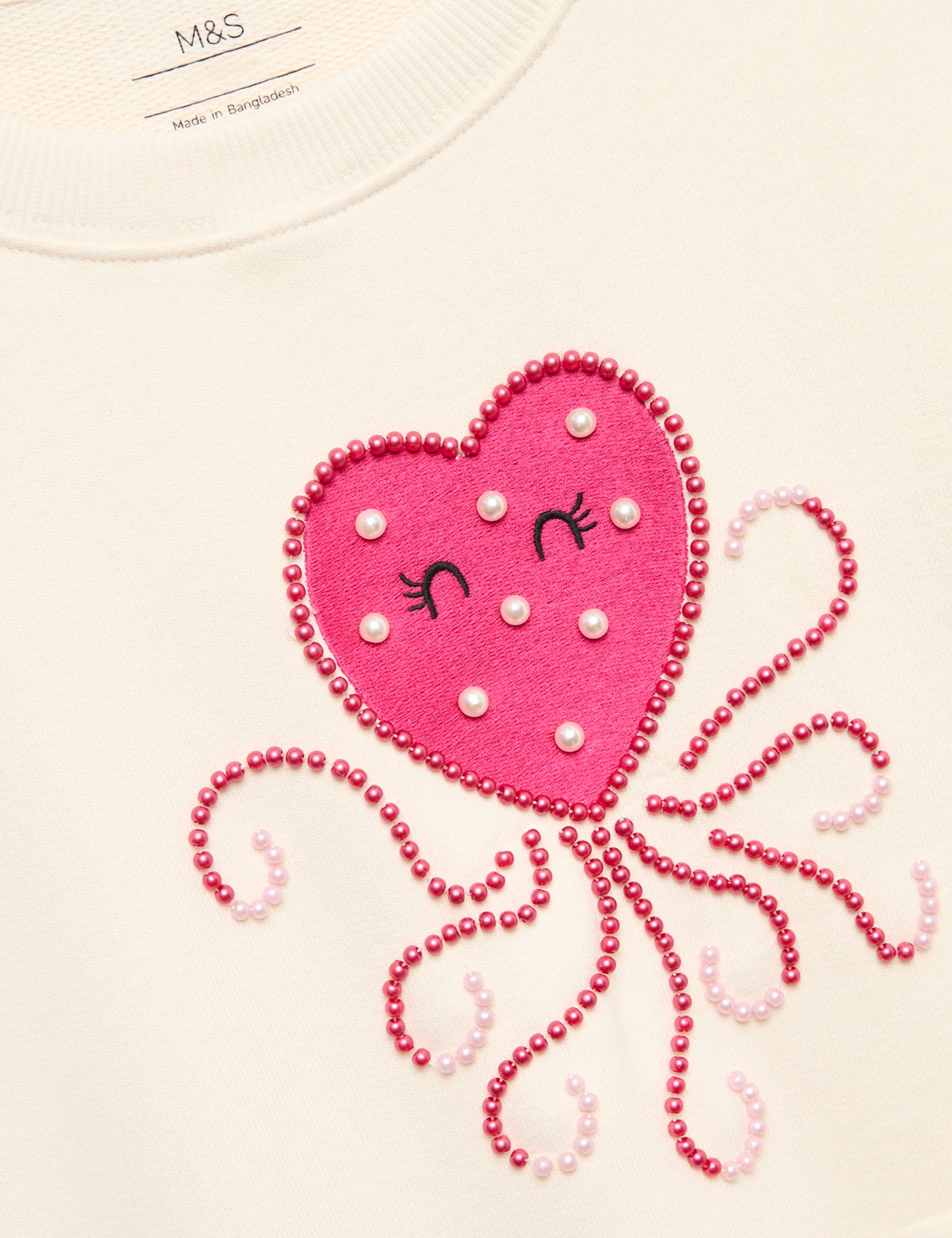 Cotton Rich Heart Squid Sweatshirt (4-10 Yrs) 2 of 3
