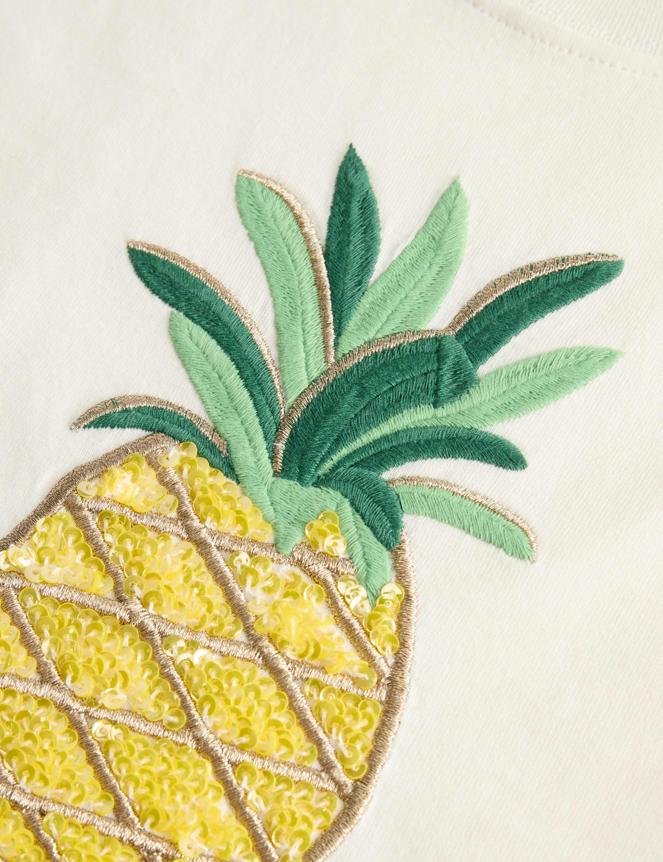 Pure Cotton Pineapple Sequin Top (2-10 Yrs) 2 of 2