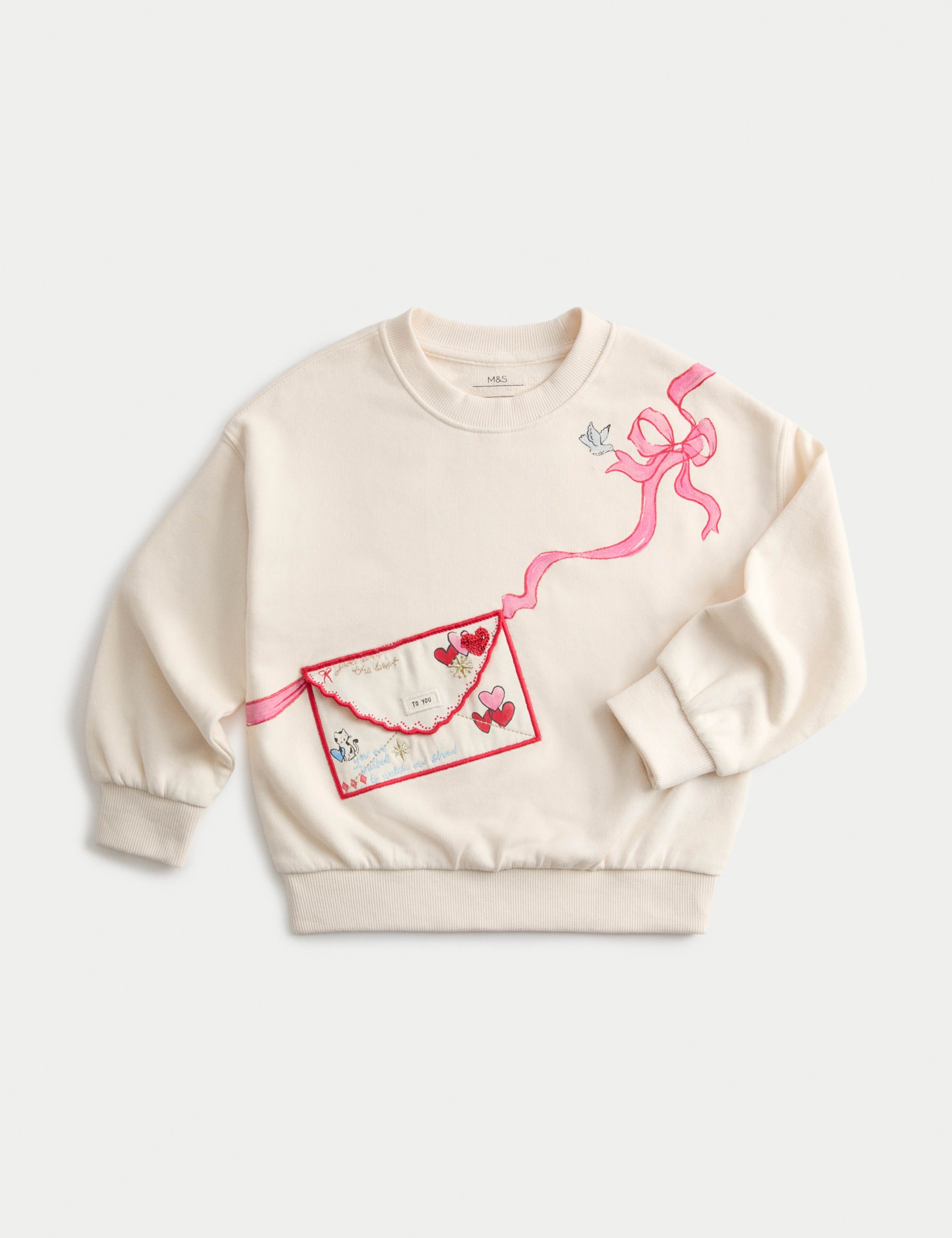 Cotton Rich Envelope Sweatshirt (2-8 Yrs) 1 of 3
