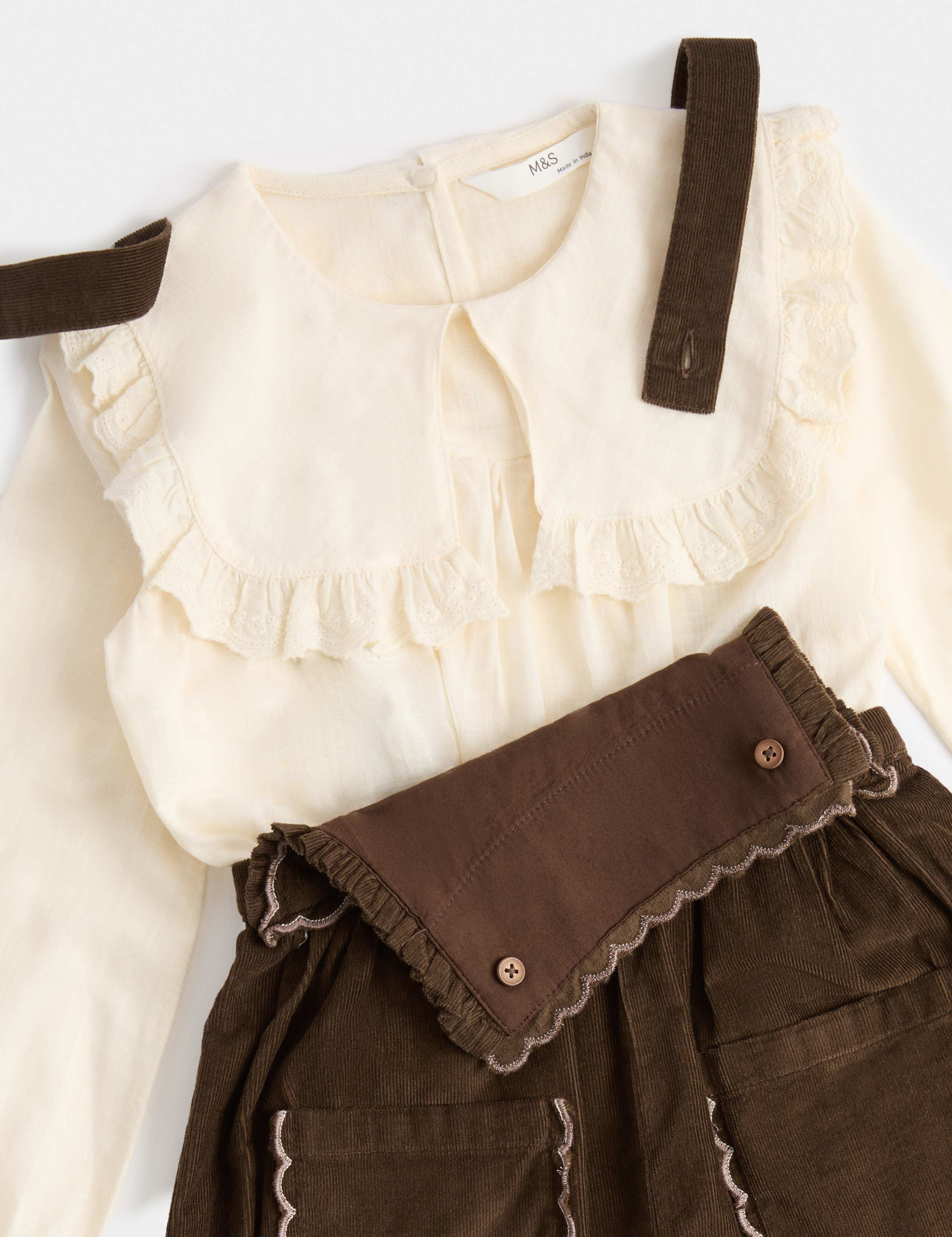 2 Piece Embroidered Dungaree Outfit (1-8 Yrs) 2 of 3