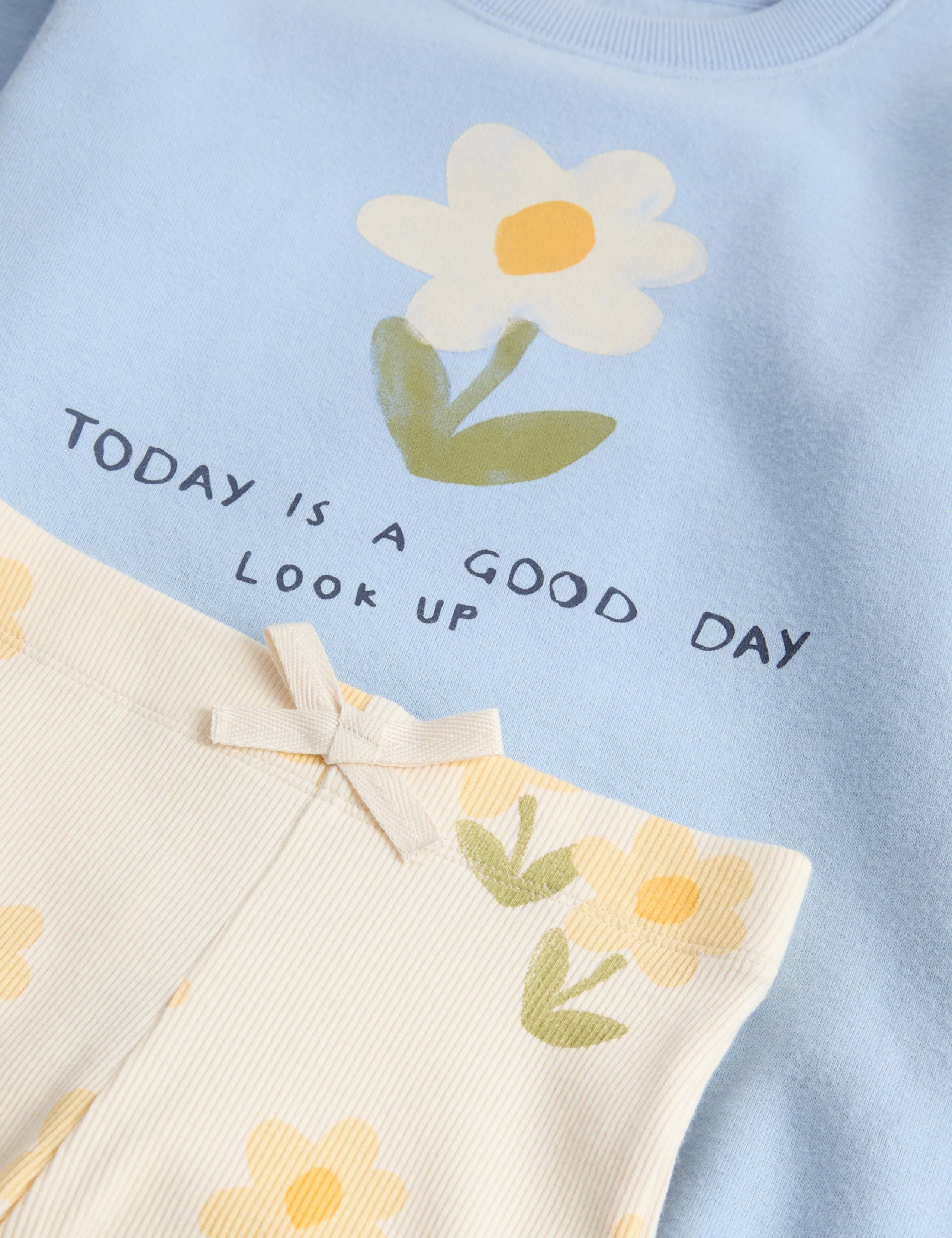 Cotton Rich Floral Top & Bottom Outfit (2 - 7 Yrs) 2 of 2