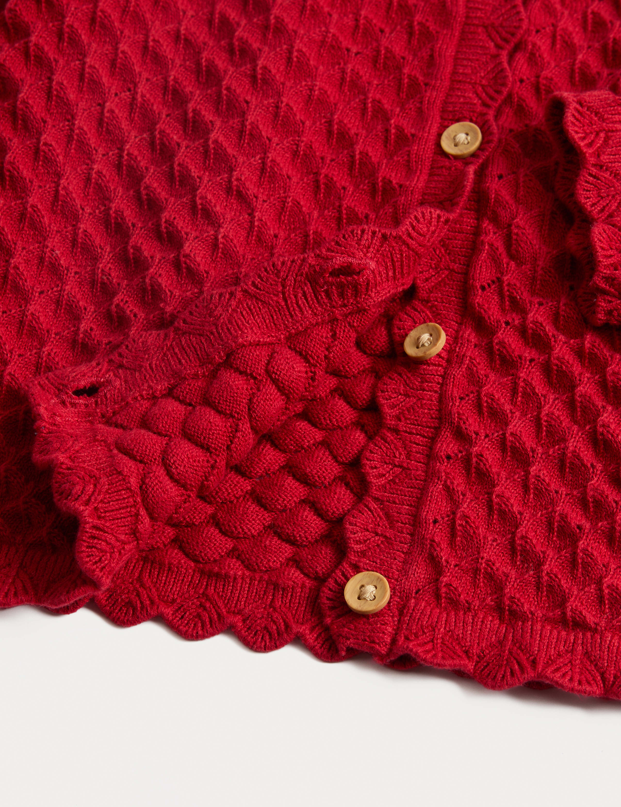 Pure Cotton Pointelle Cardigan (2-8 Yrs) 2 of 2