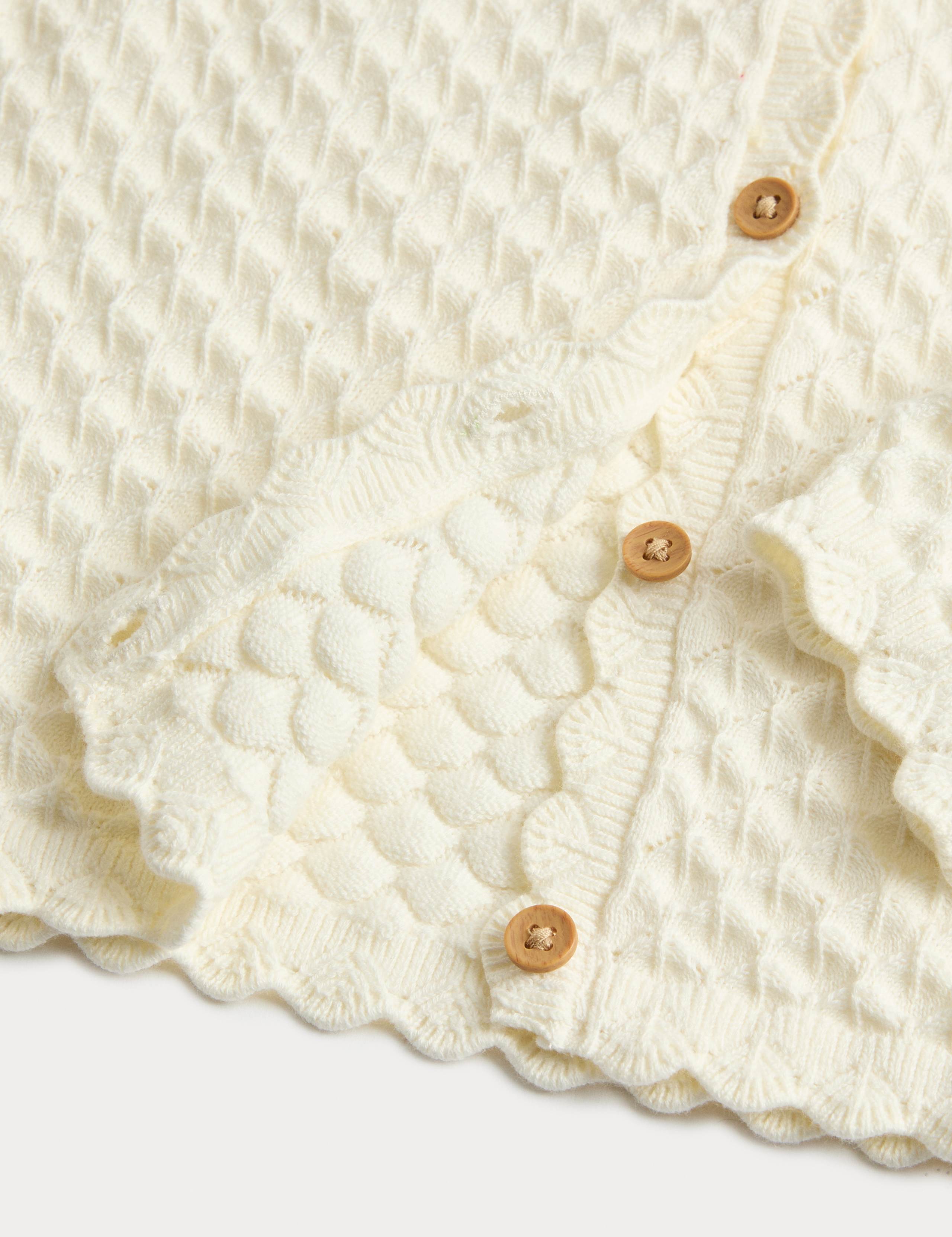 Pure Cotton Pointelle Cardigan (2-8 Yrs) 2 of 2