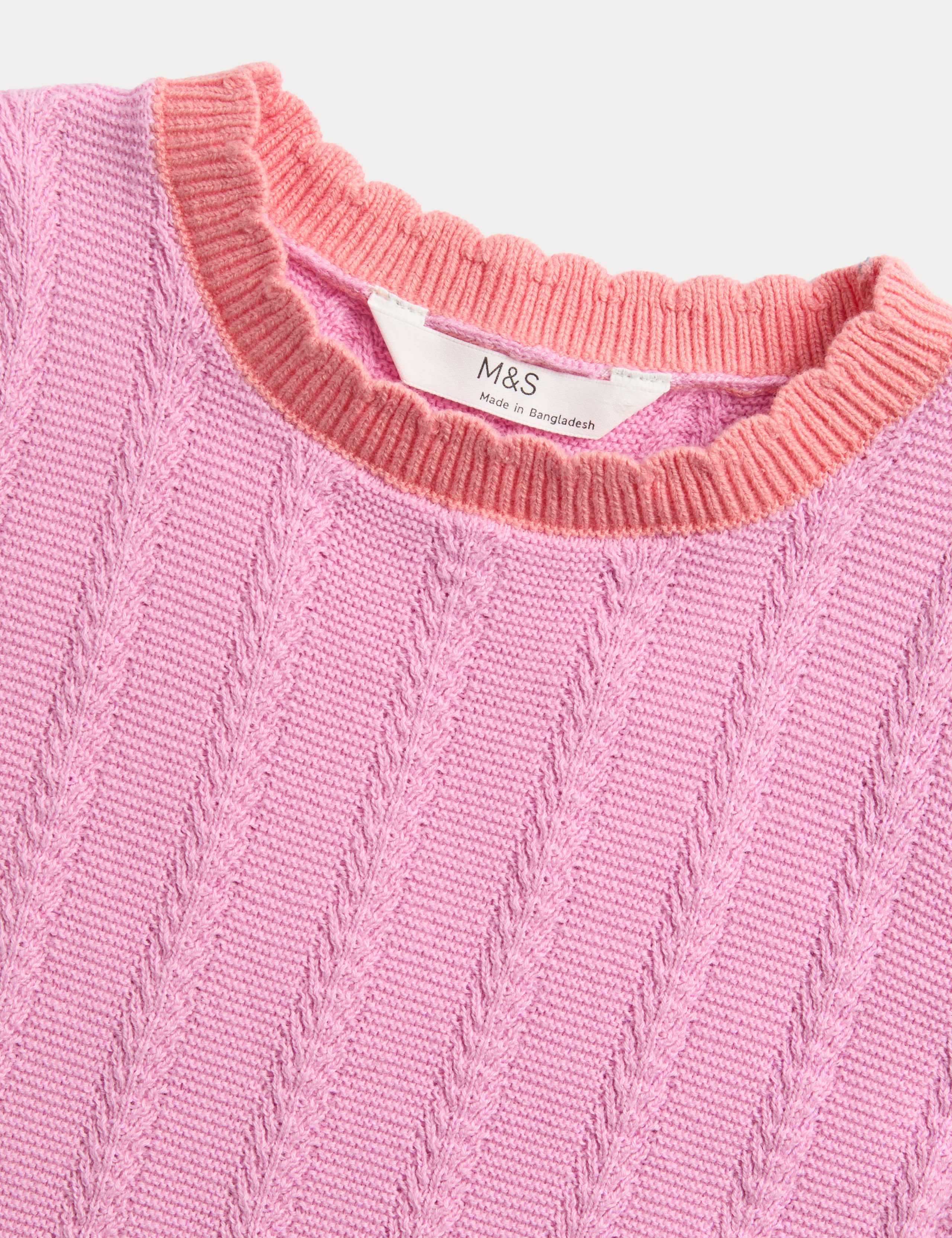 Pure Cotton Ribbed Knitted Top (2-10 Yrs) 2 of 2