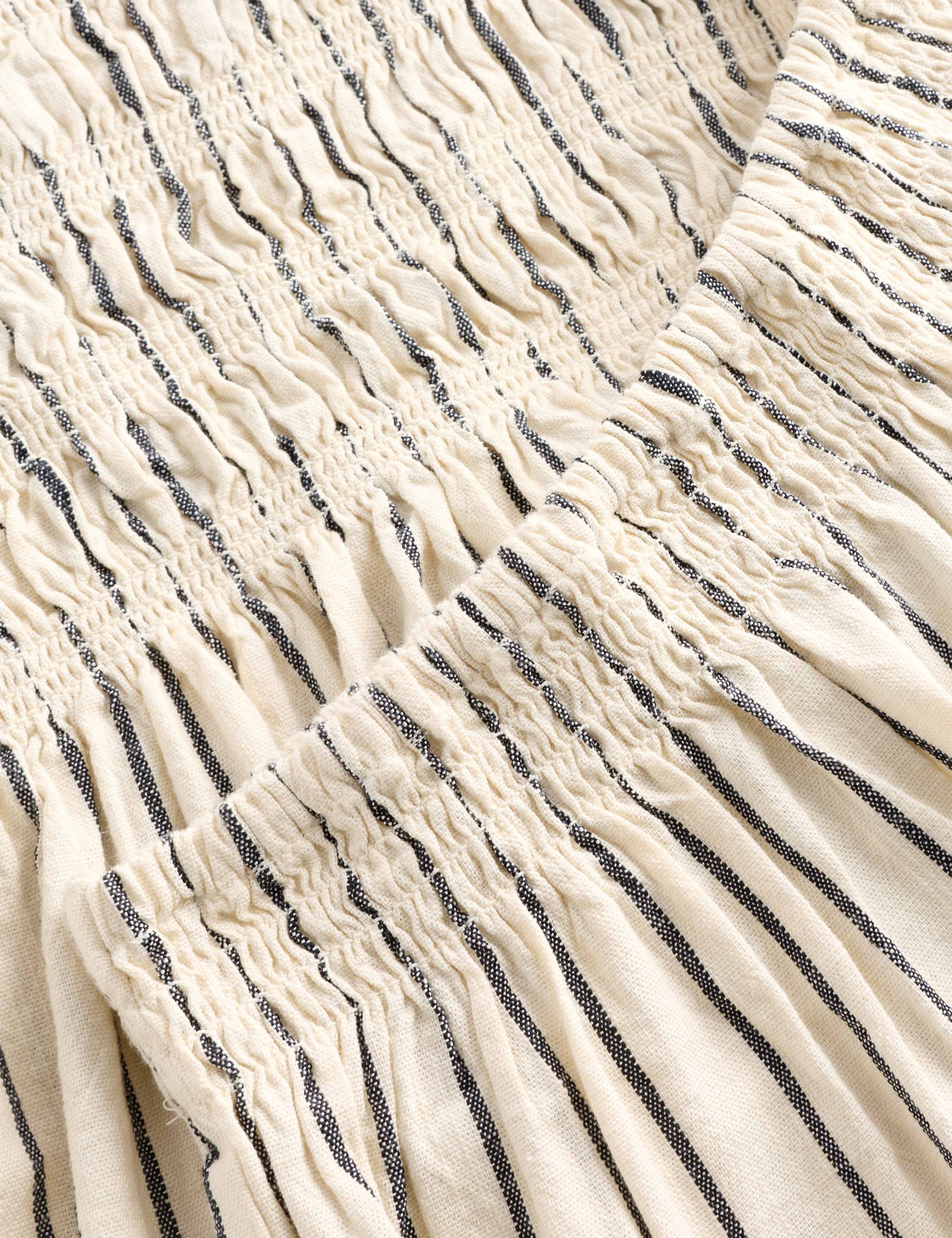 2 Piece Cotton Rich Shirred Striped Outfit (2-8 Years) 2 of 2