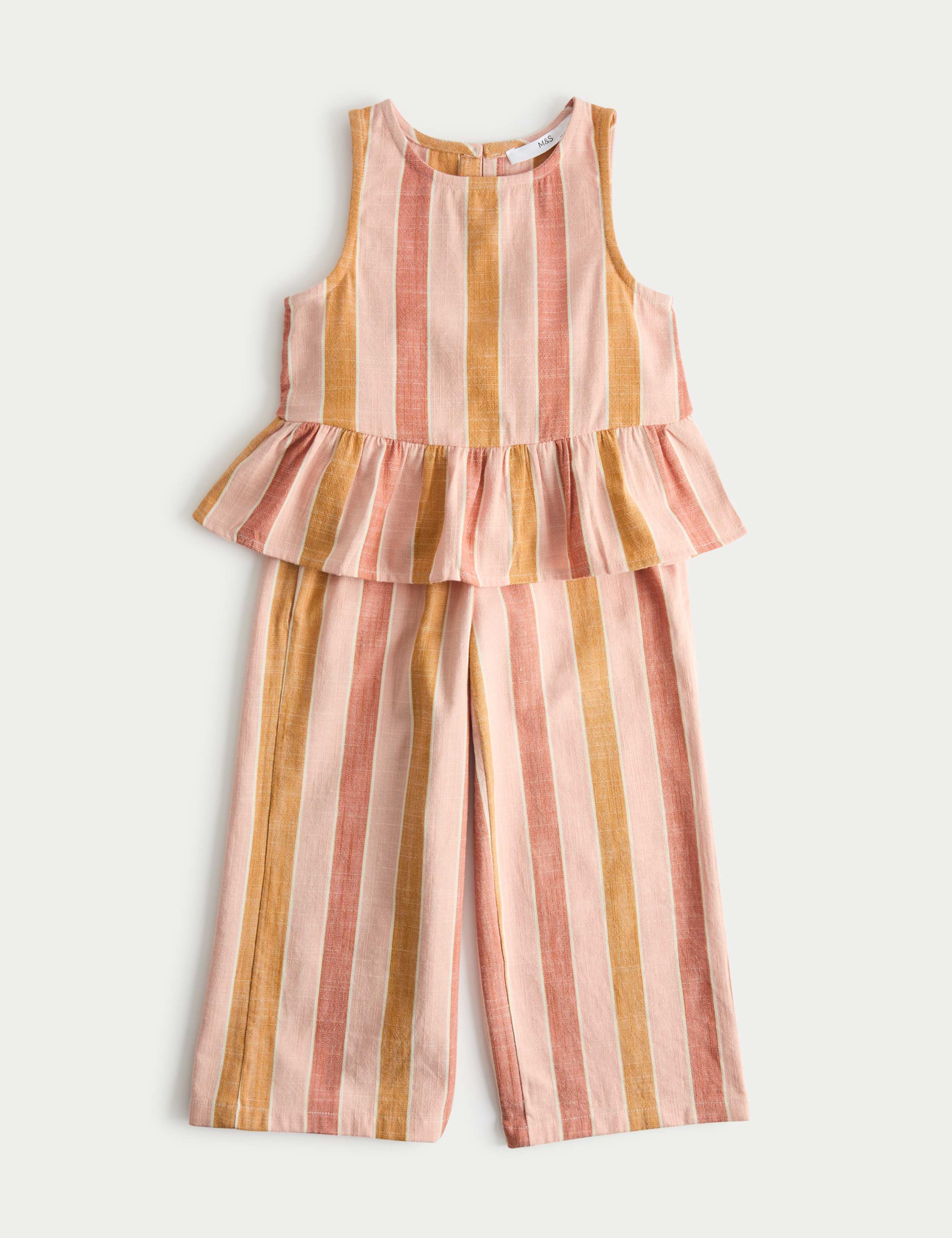 Cotton Rich Striped Top & Bottom Outfit (2-10 Years) 1 of 3