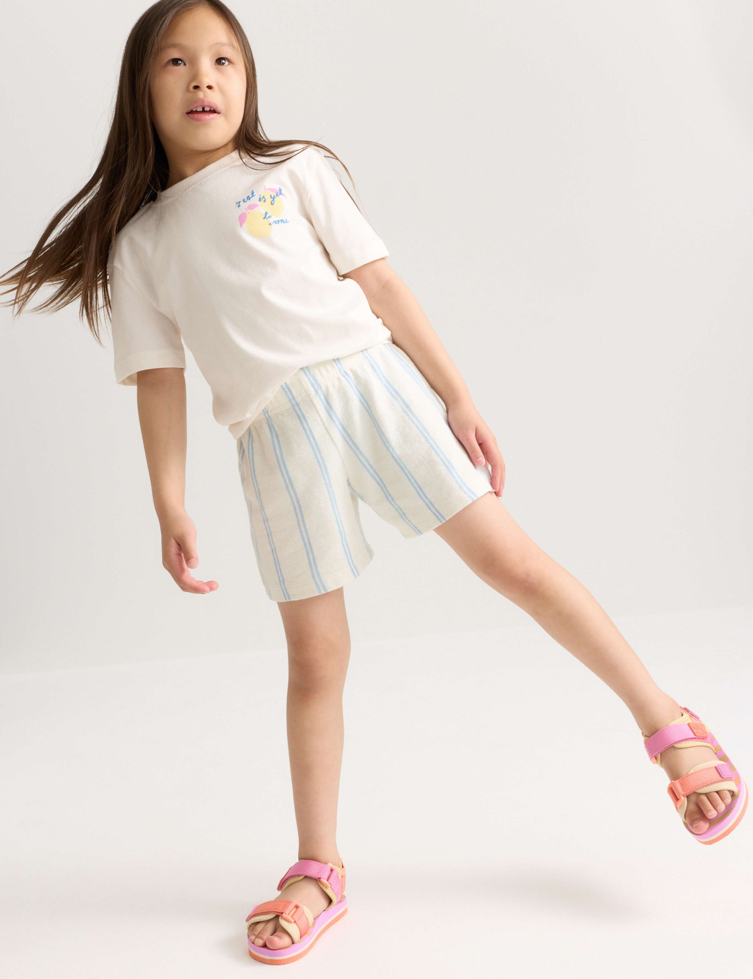 Pure Cotton Striped Shorts (2-8 Yrs) 4 of 6