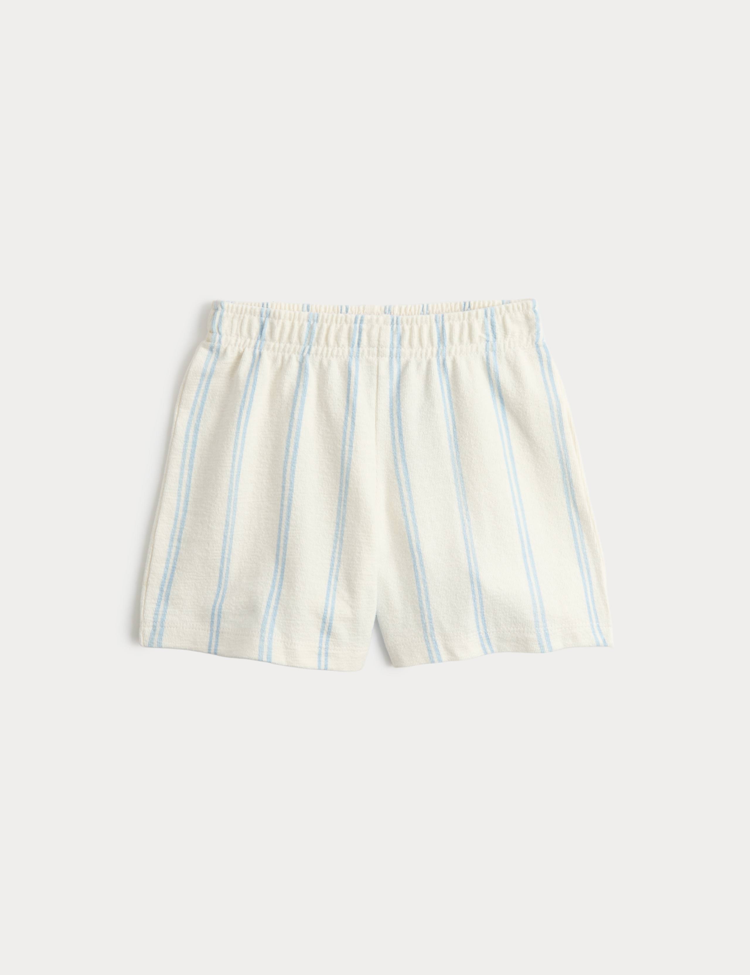 Pure Cotton Striped Shorts (2-8 Yrs) 1 of 1