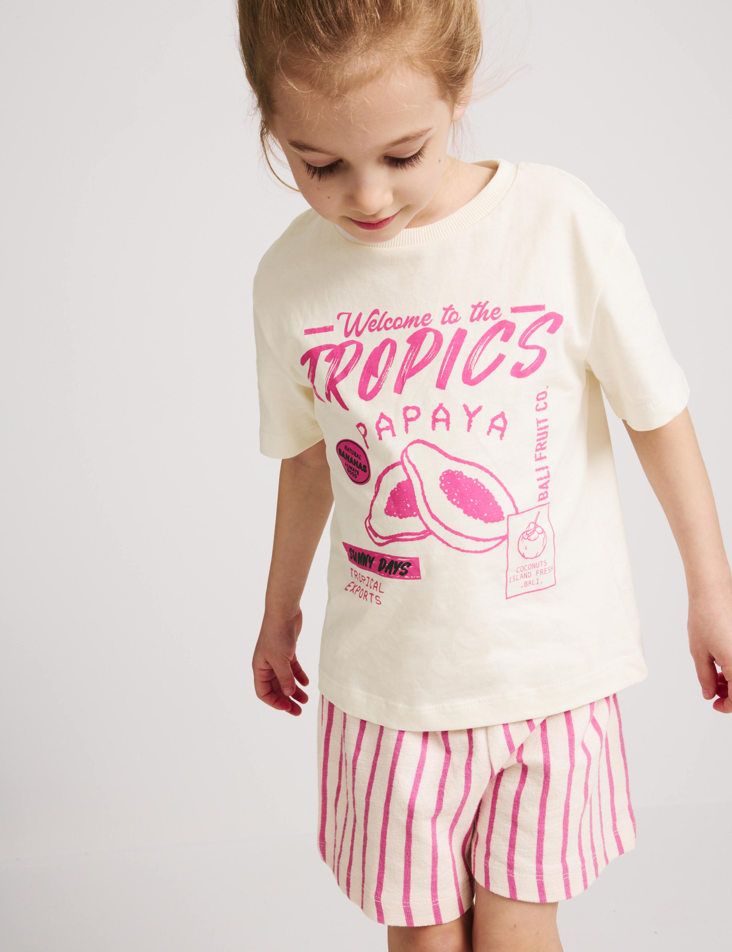 Cotton-Rich Papaya T-Shirt and Shorts (2-8 Yrs) 1 of 6