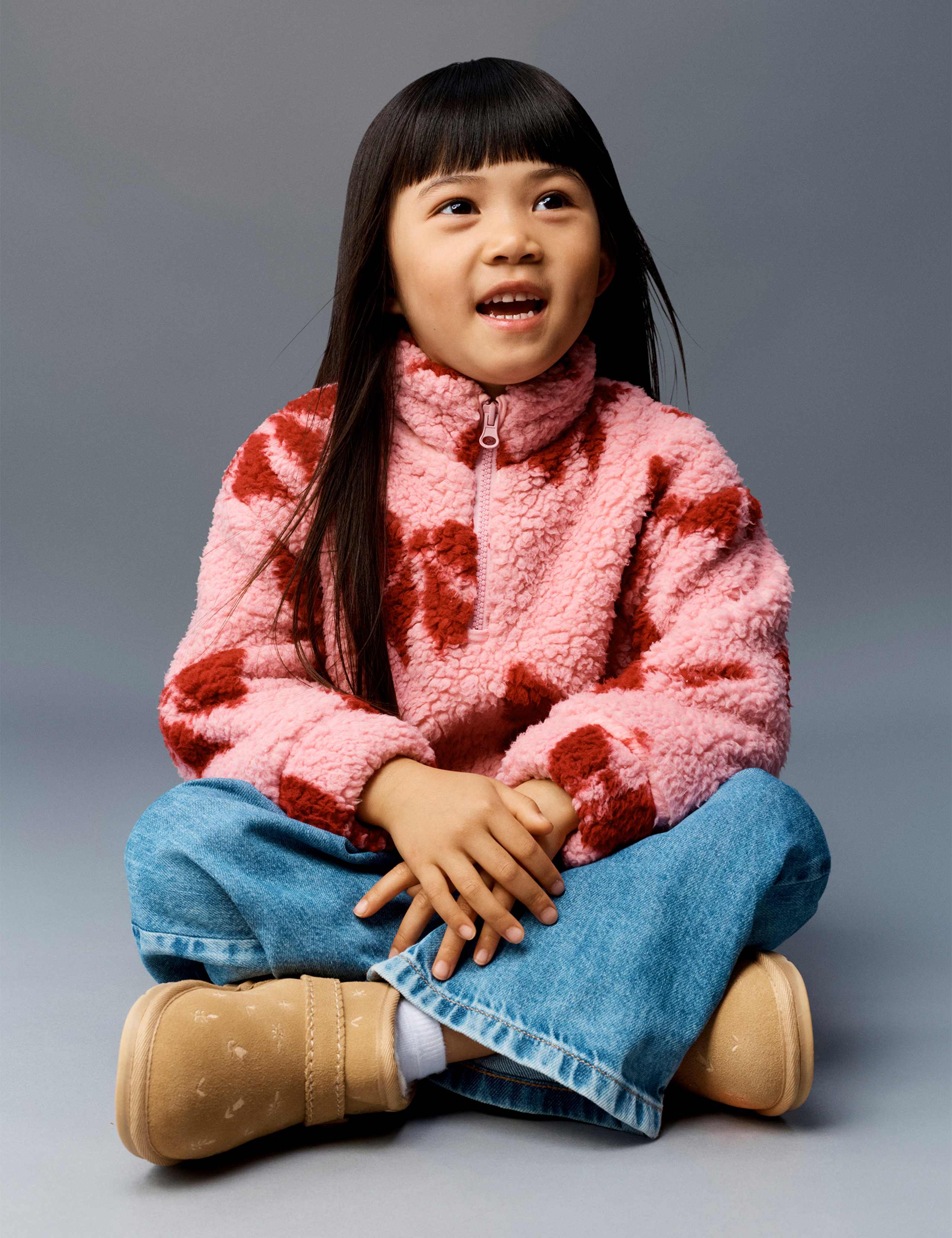 Bow Print Borg Jacket (2-10 Yrs) 1 of 3