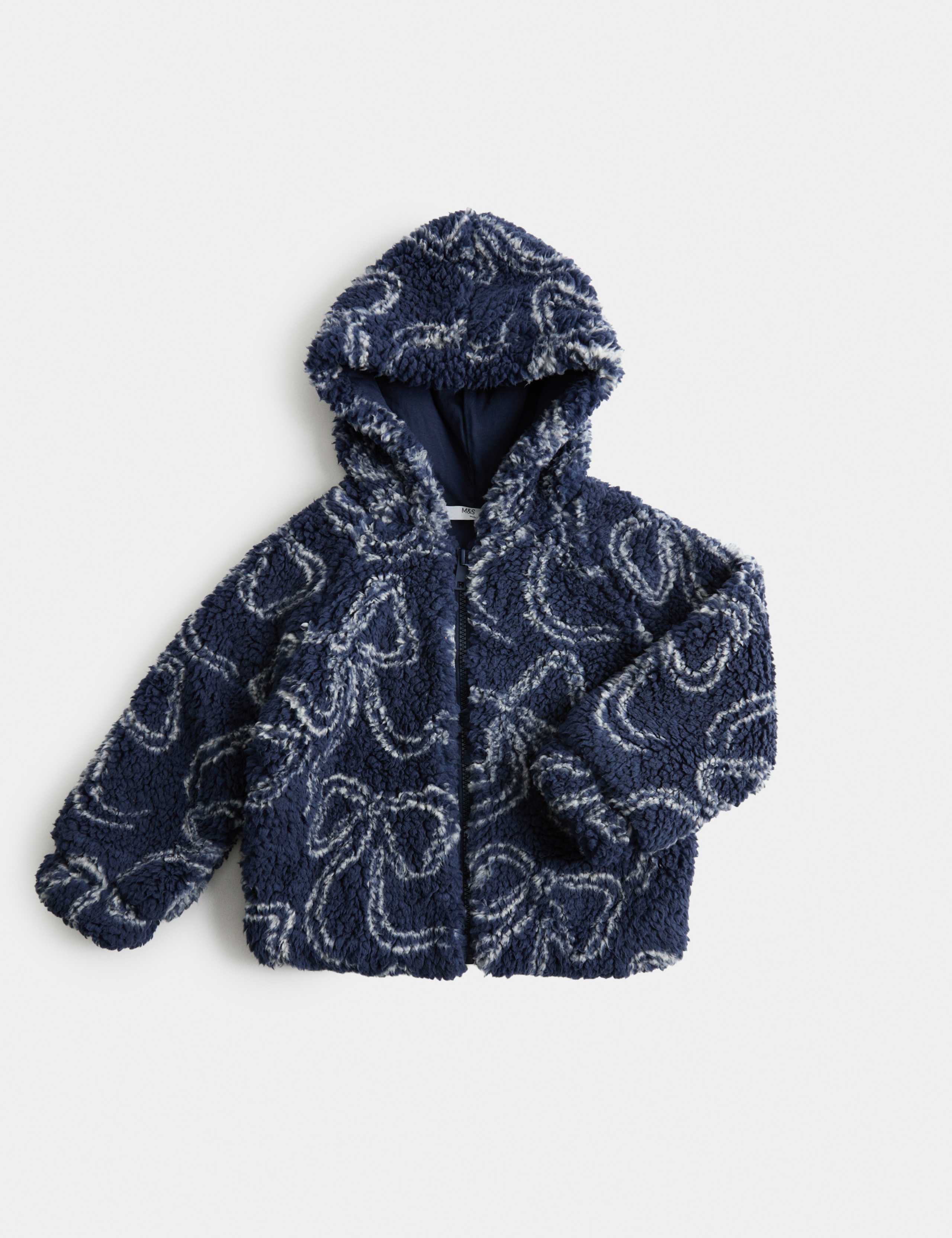 Bow Print Borg Jacket (2-10 Yrs) 1 of 2