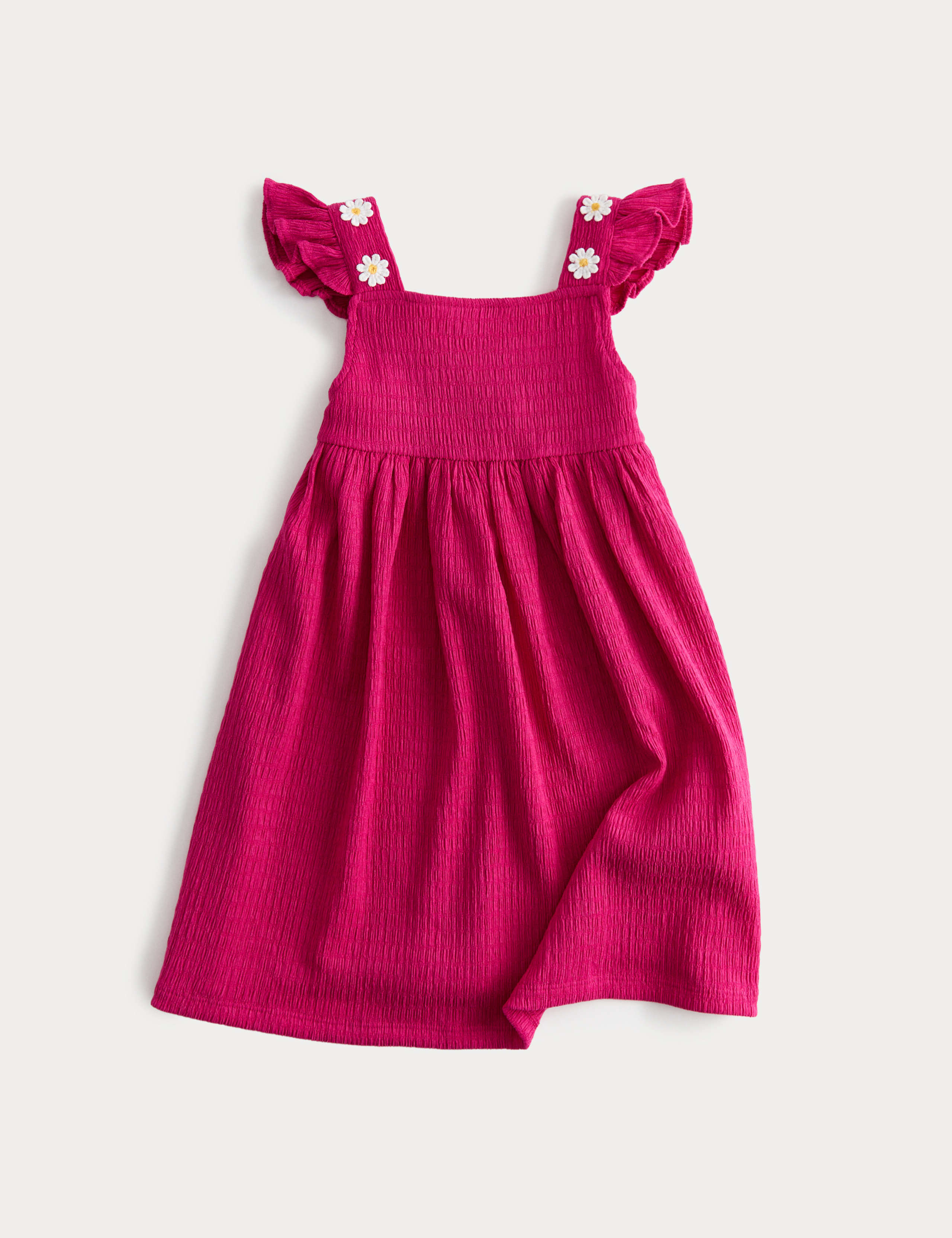 Embroidered Textured Frill Detail Dress (2-8 Yrs) 1 of 1