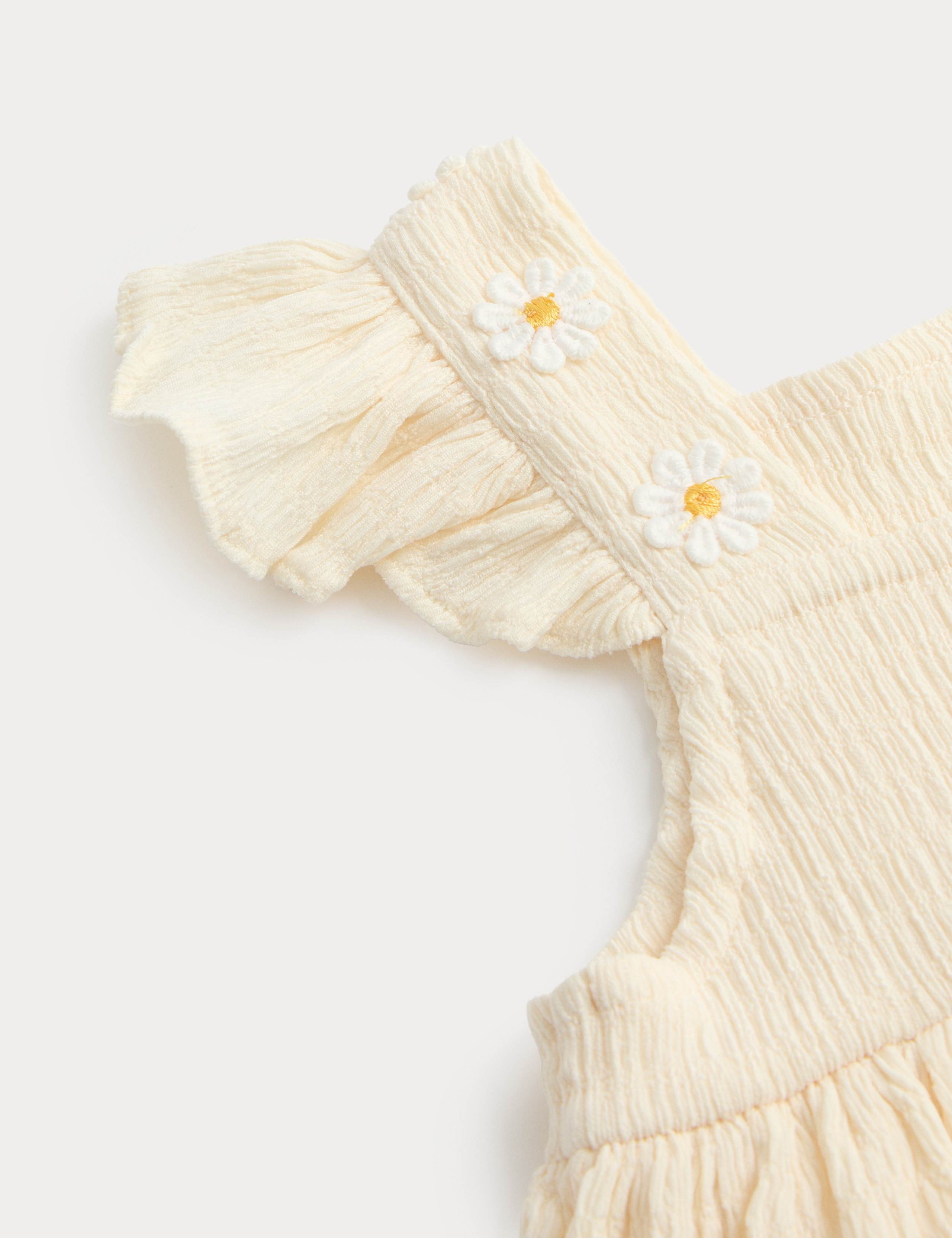 Embroidered Textured Frill Detail Dress (2-8 Yrs) 2 of 2