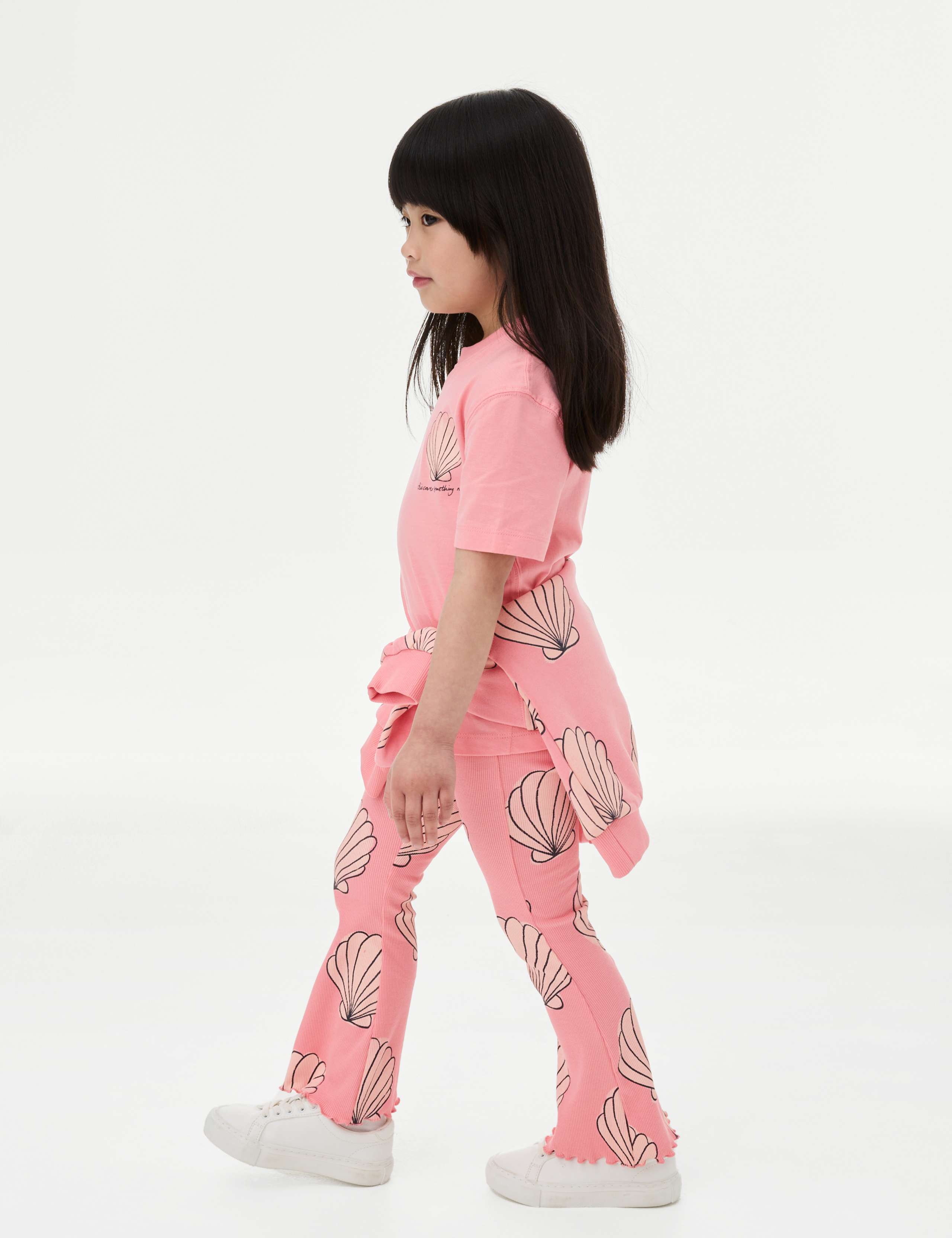 Cotton Rich Shell Print Kick Flare Leggings (2-8 Yrs) 1 of 4