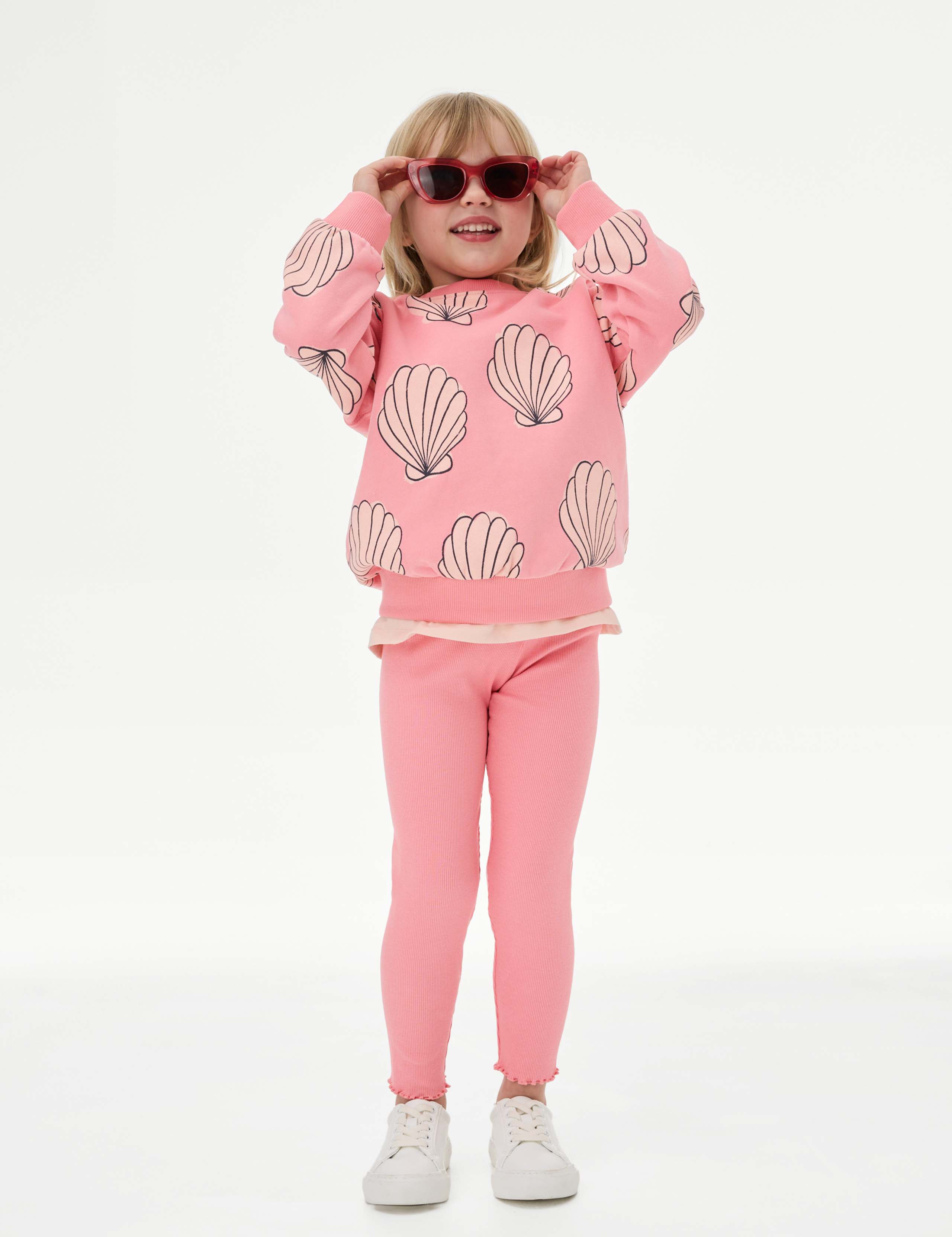 Cotton Rich Shell Print Sweatshirt (2-8 Yrs) 1 of 5