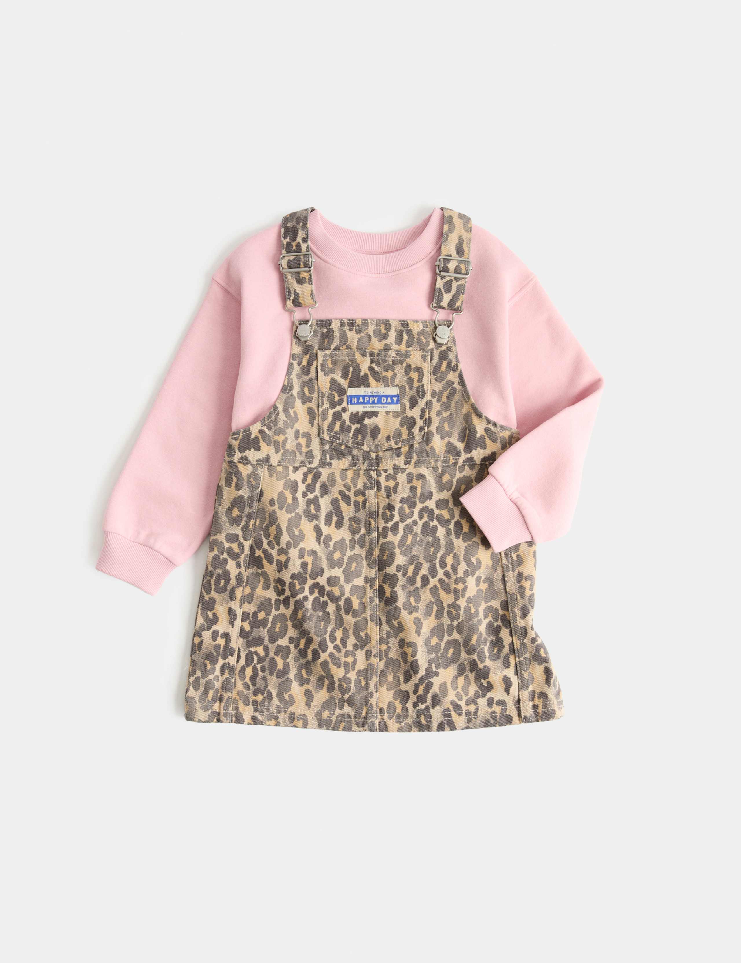 2 Piece Denim Leopard Pinny Outfit (2-8 Yrs) 2 of 7