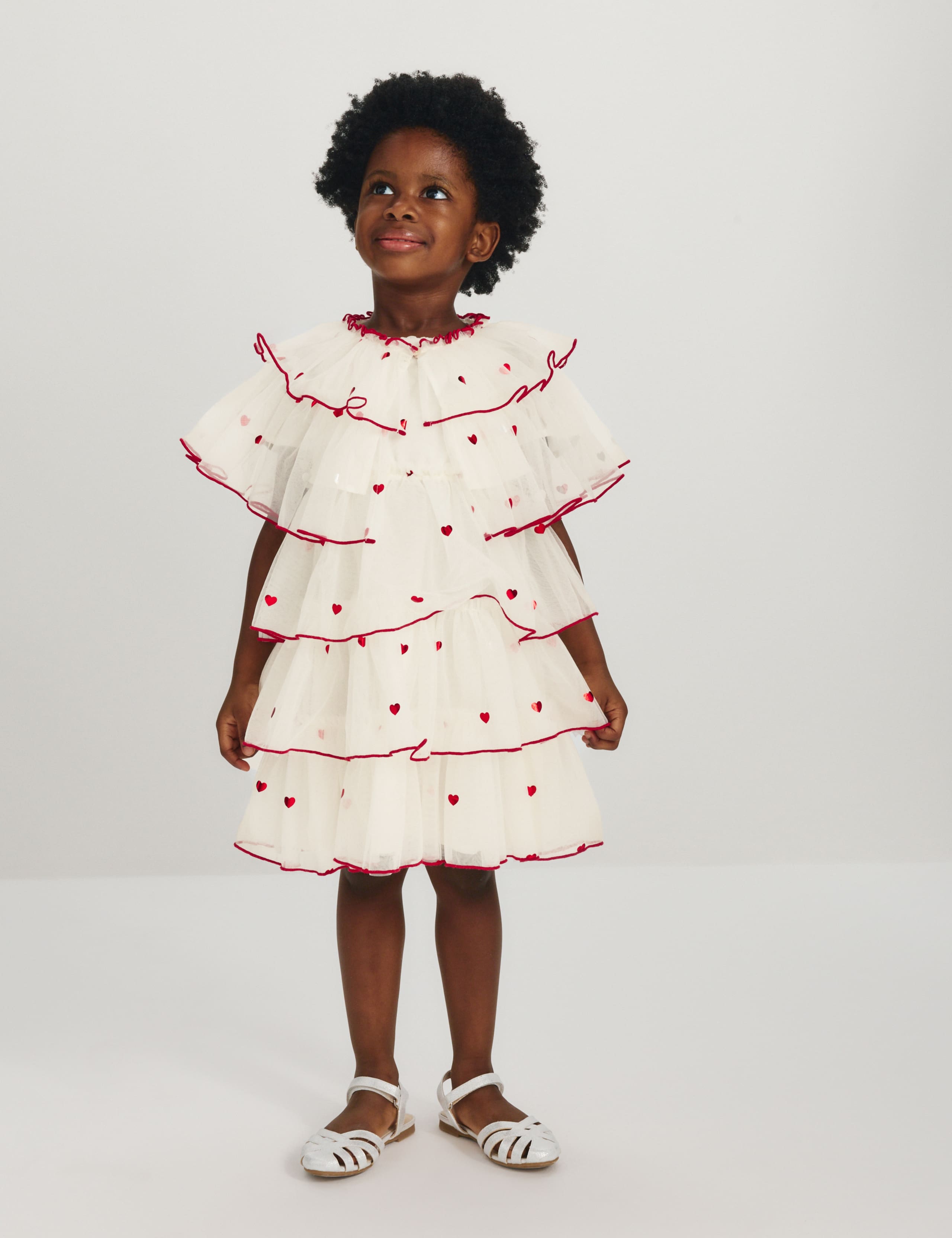 Heart Tiered Dress with Cape 3 of 9