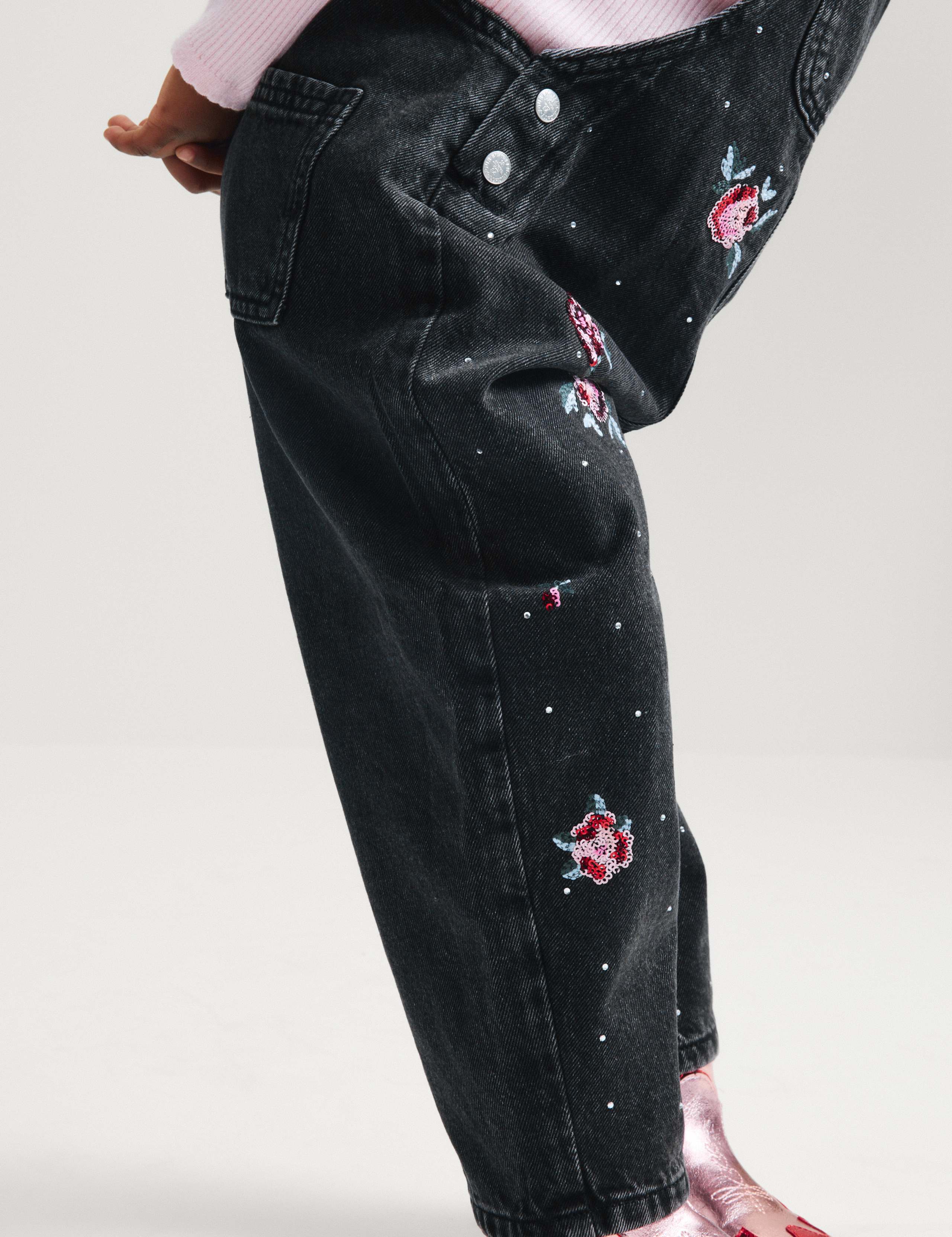 Denim Sequin Dungarees 3 of 9