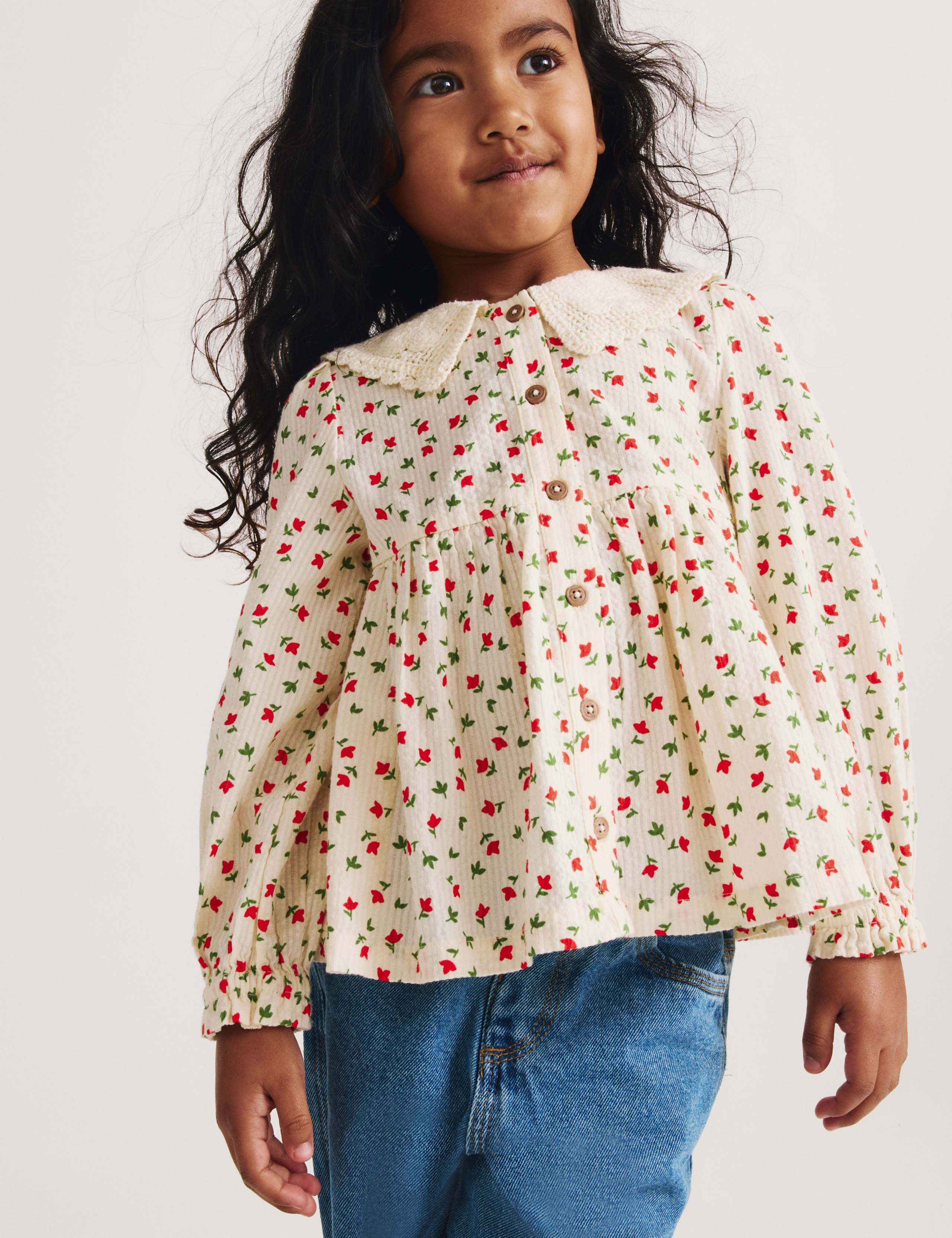 Pure Cotton Floral Embroidered Blouse (2-8 Yrs) 3 of 6