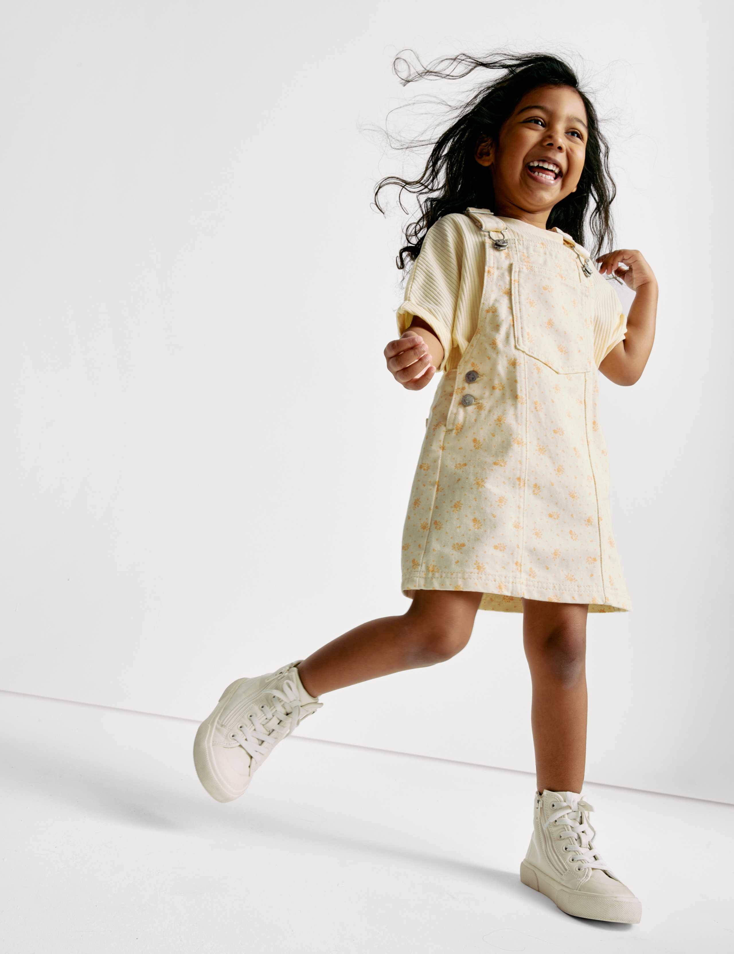 Cotton Rich Floral Dungaree Outfit (2-8 Yrs) 1 of 6