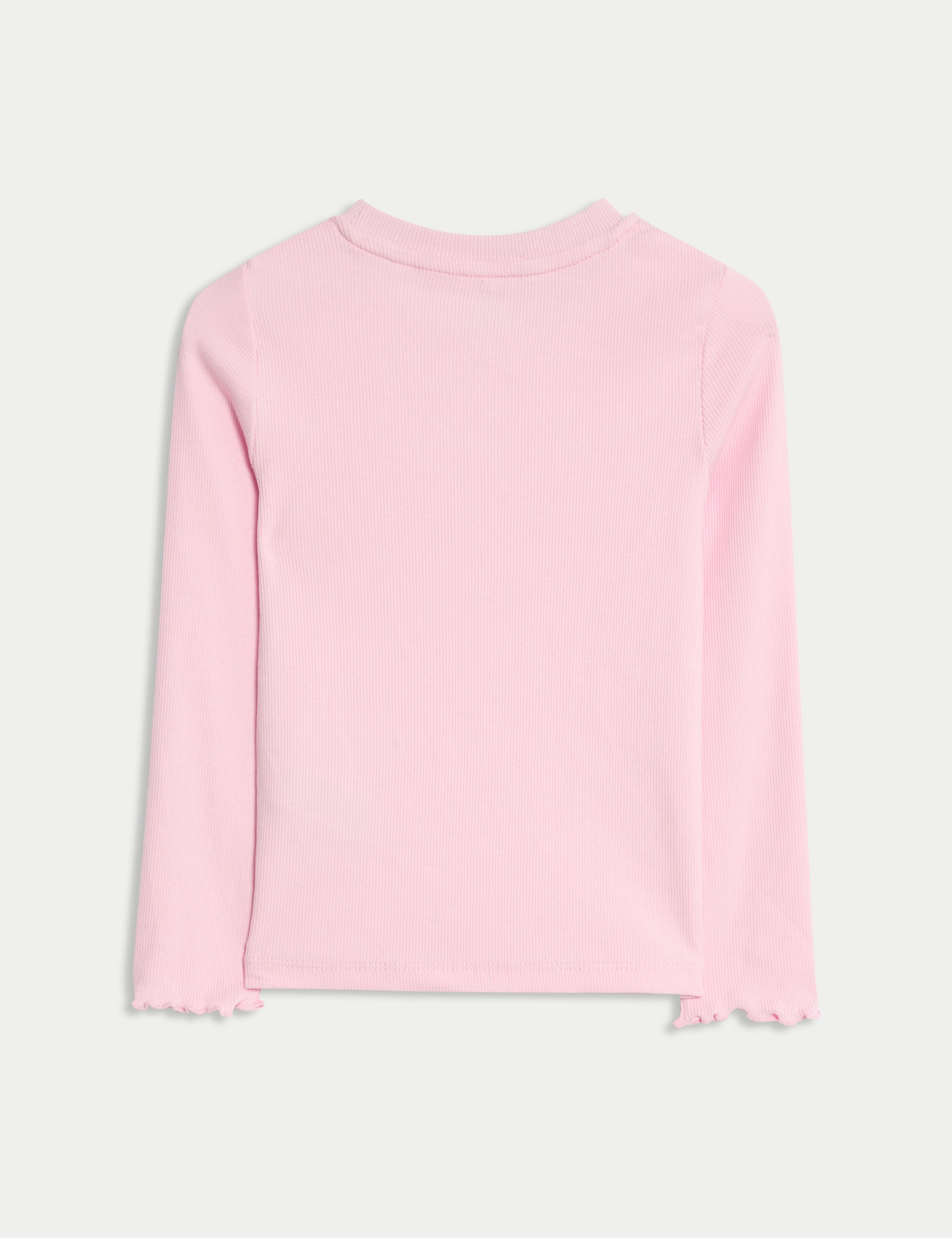 Cotton Rich Ribbed Top (2-8 Yrs) 2 of 2