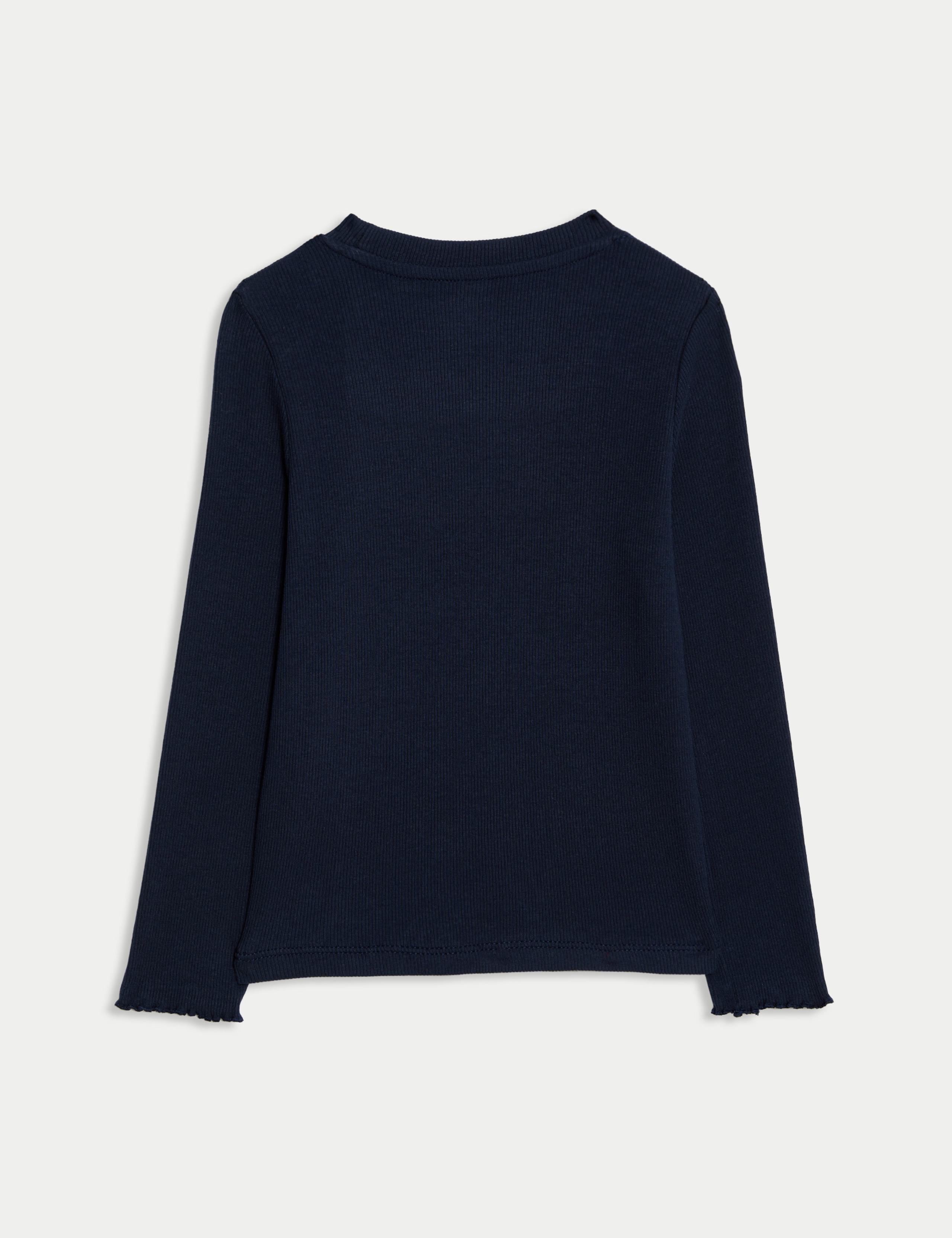 Cotton Rich Ribbed Top (2-8 Yrs) 2 of 2