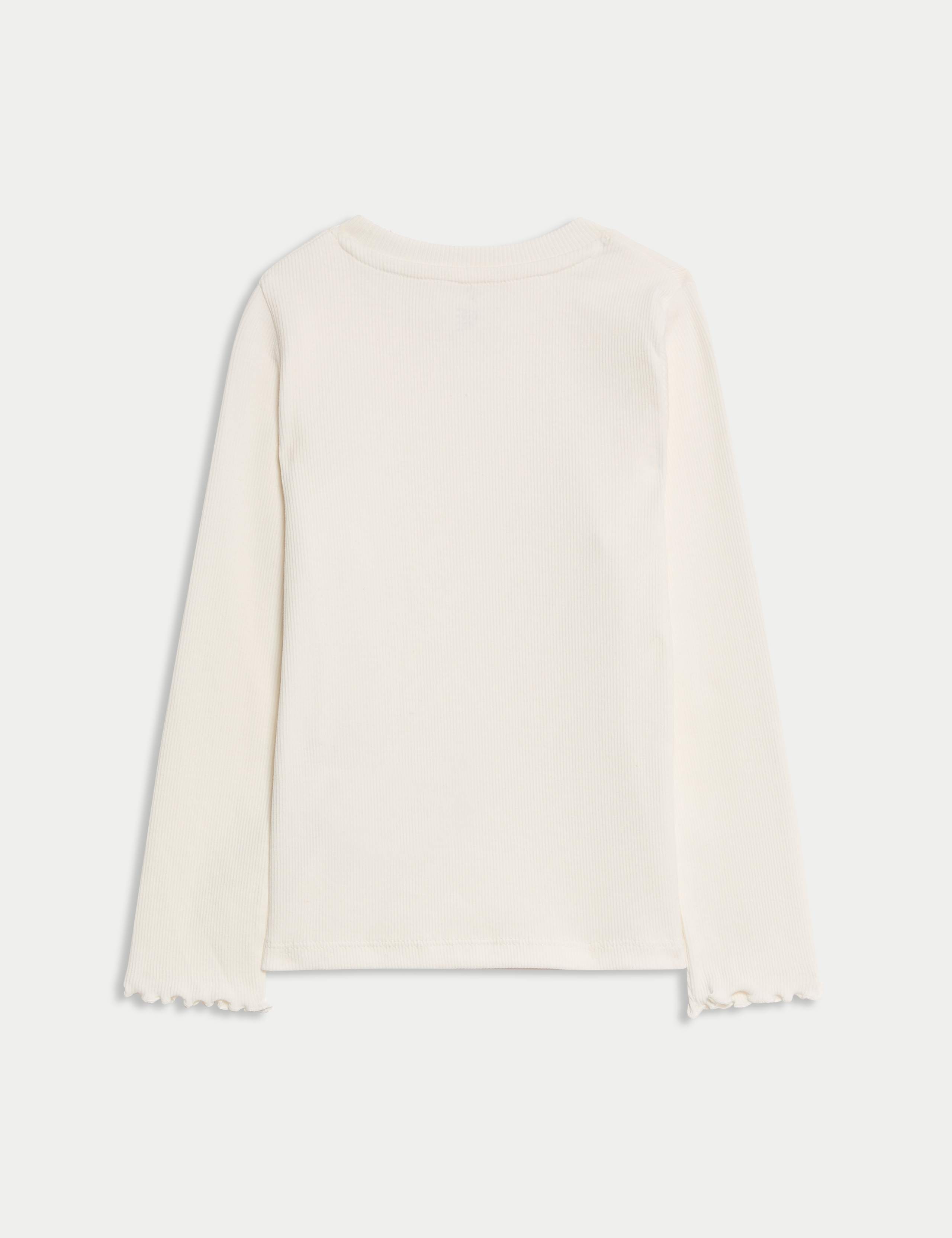 Cotton Rich Ribbed Top (2-8 Yrs) 2 of 2