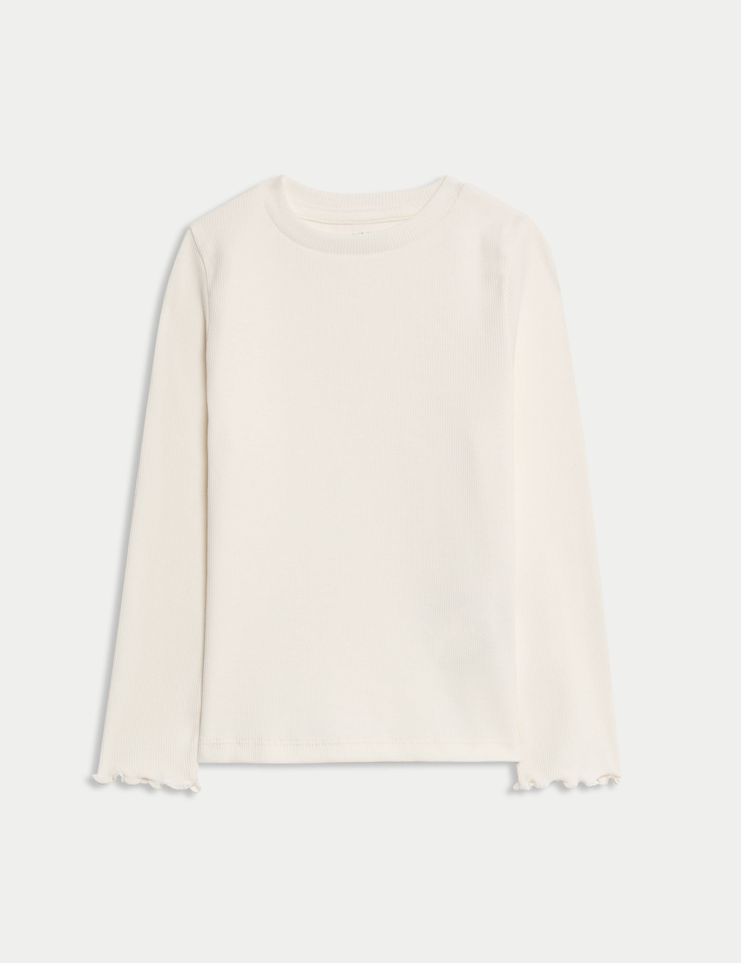 Cotton Rich Ribbed Top (2-8 Yrs) 1 of 2