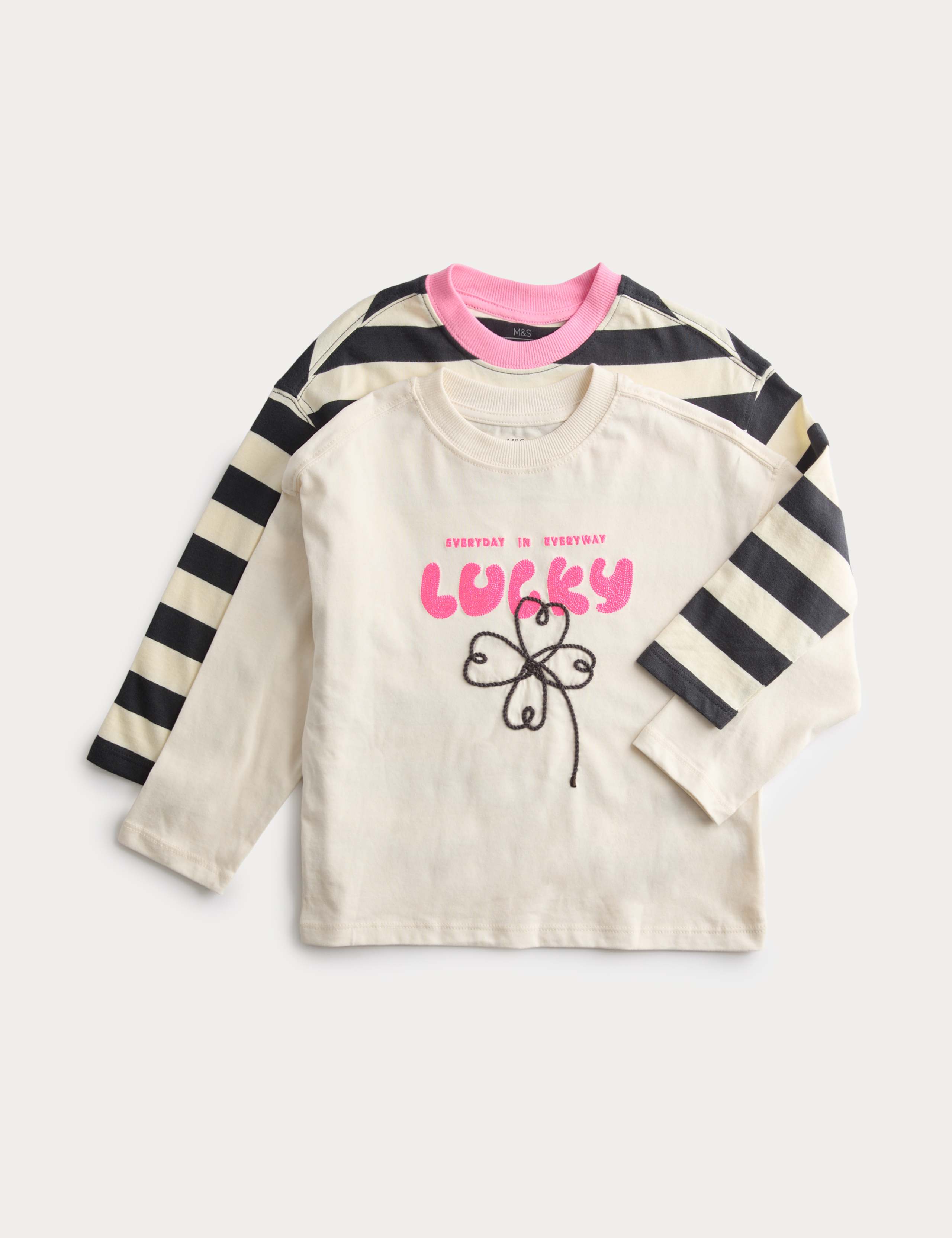 2 Pack Pure Cotton Printed Tops (2-8 Yrs) 1 of 2