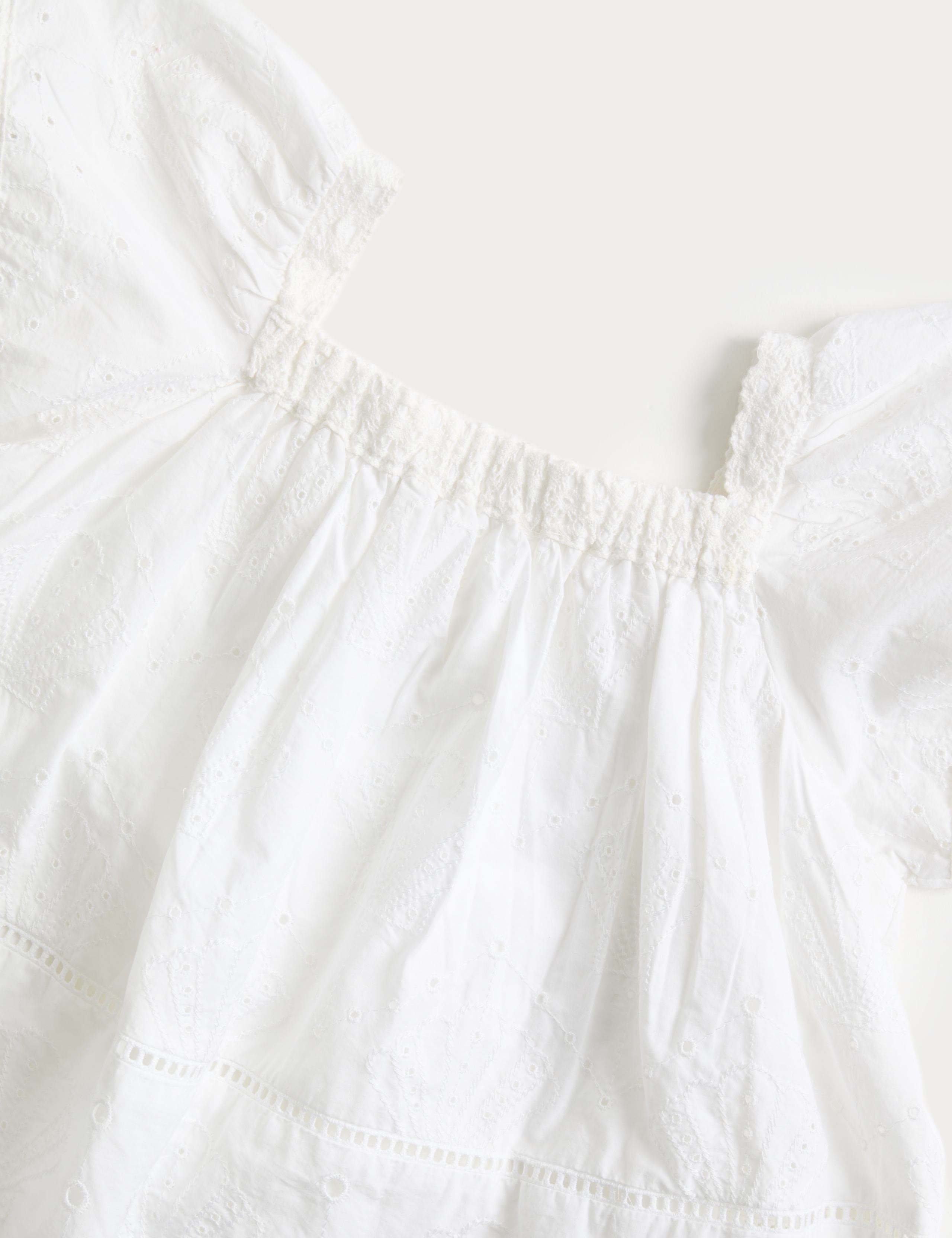 Pure Cotton Shell Broderie Top (2-8 Years) 2 of 2