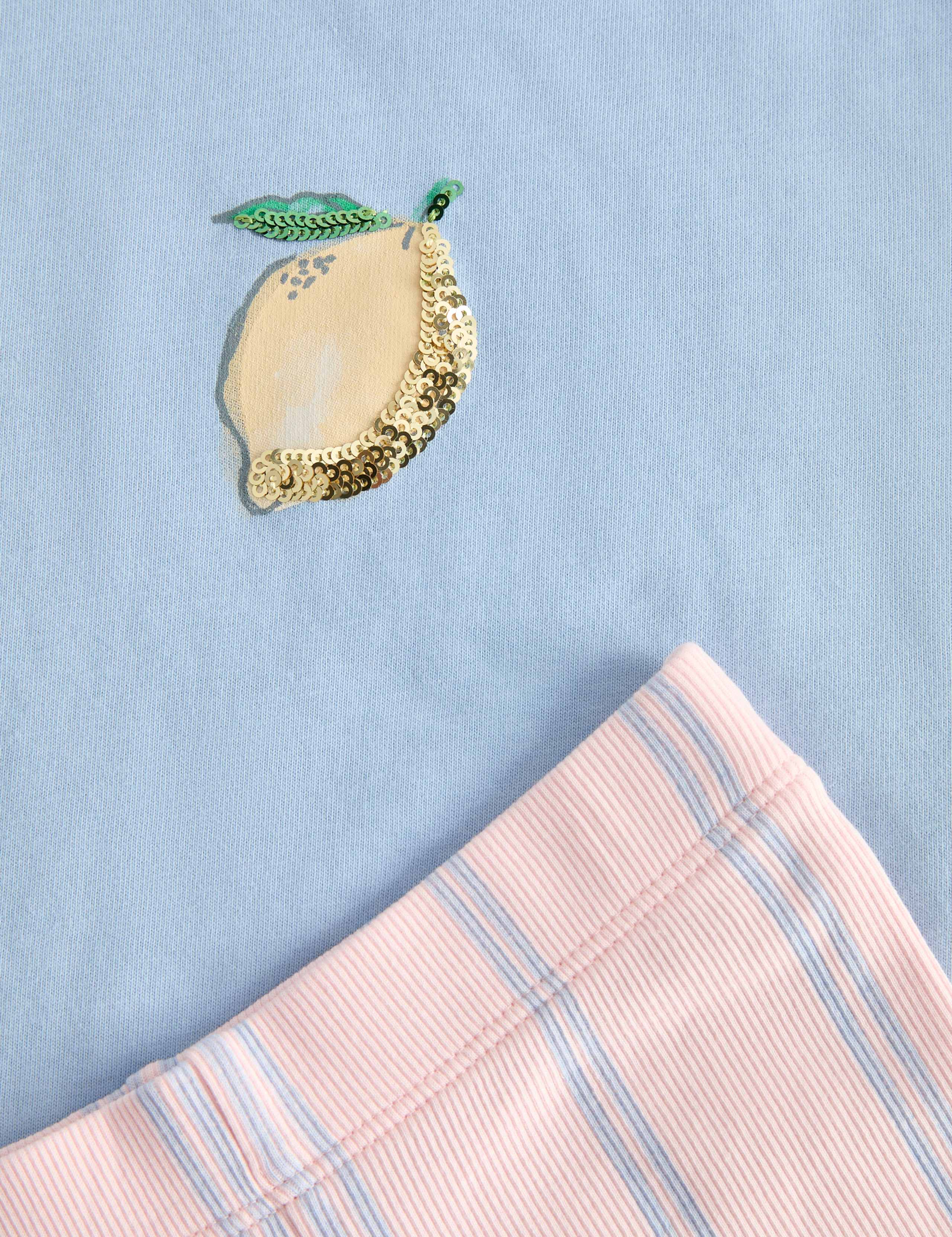 Two Piece Cotton Rich Lemon Kickflare Outfit (2-10 Yrs) 2 of 2