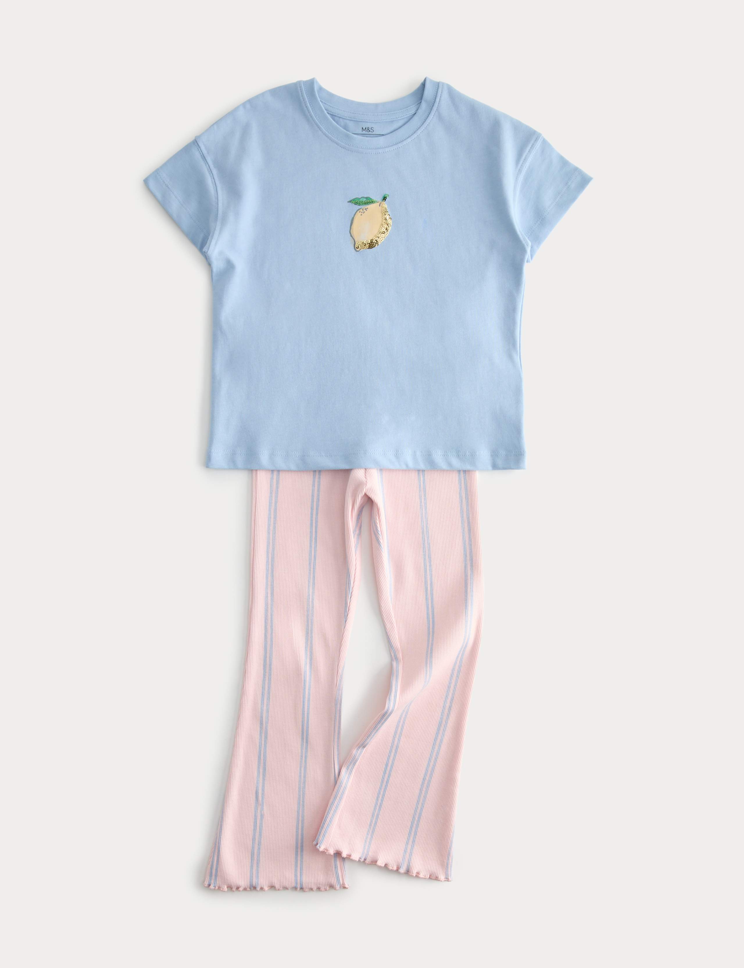 Two Piece Cotton Rich Lemon Kickflare Outfit (2-10 Yrs) 1 of 2