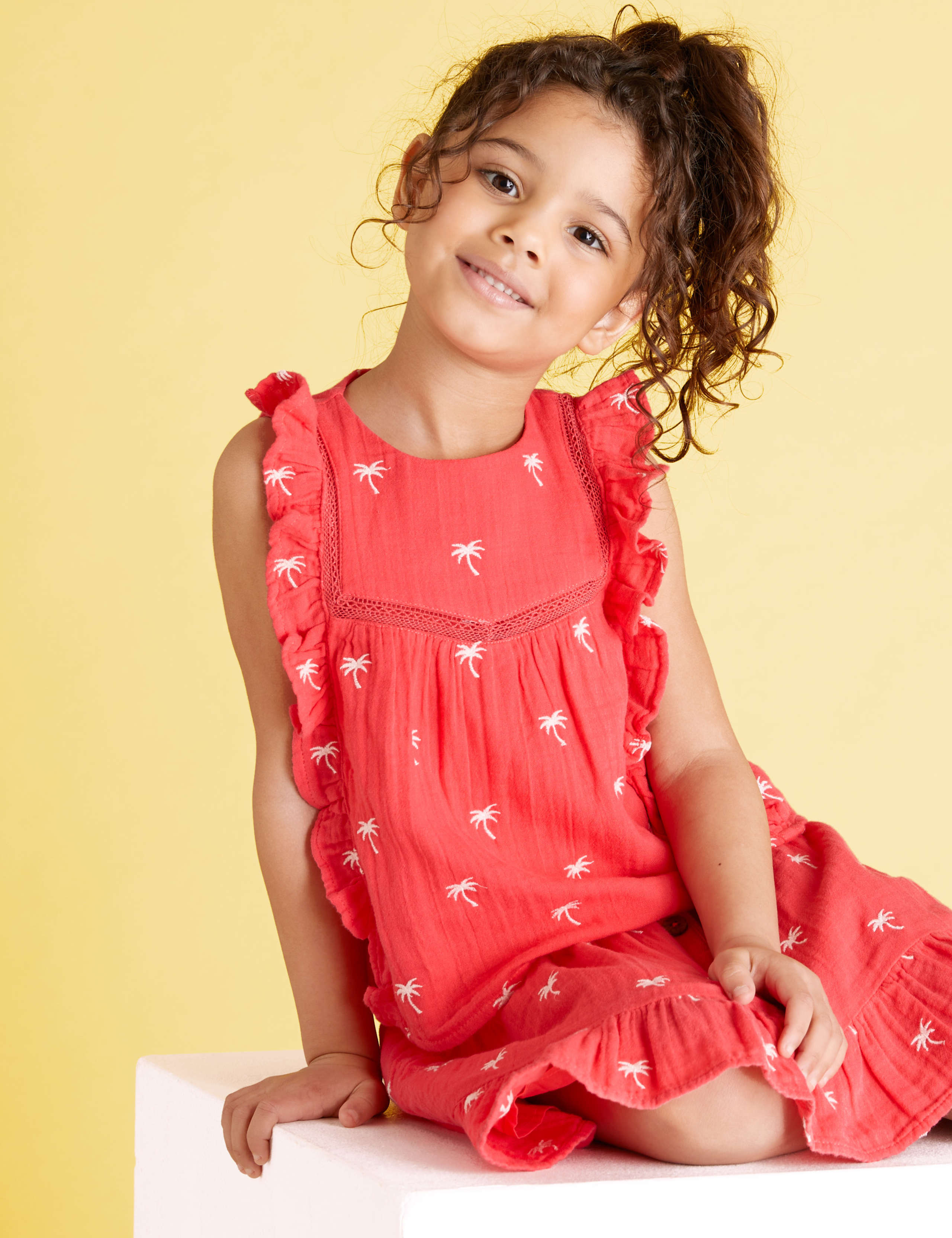 Pure Cotton Patterned Top (2-7 Yrs) 1 of 4