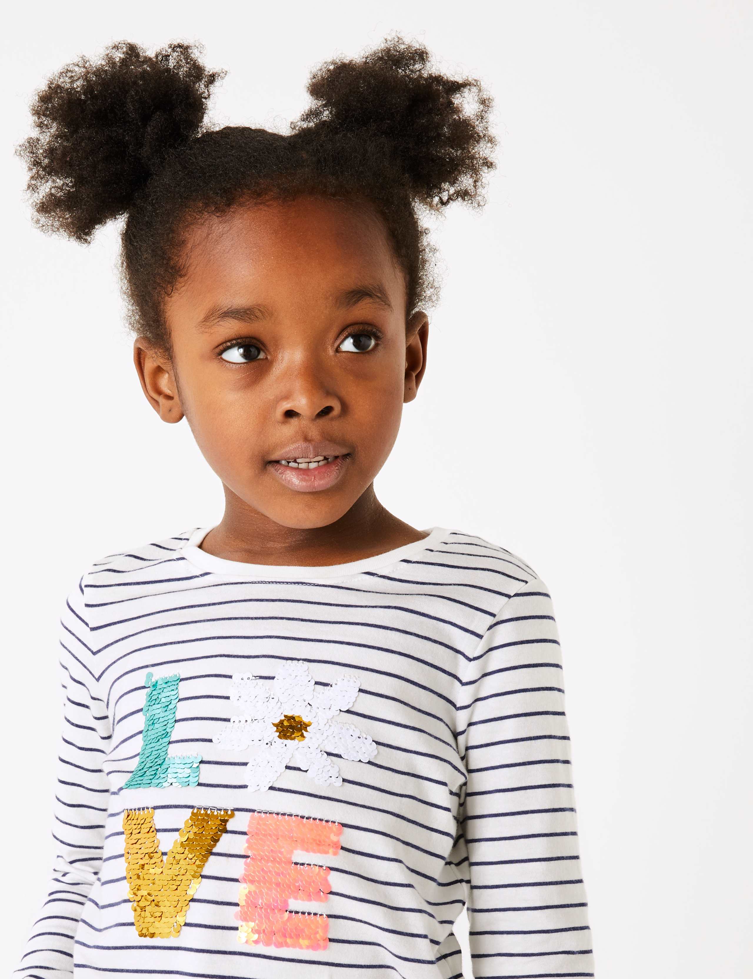 Striped Reversible Sequin Love Top (2-7 Yrs) 1 of 4