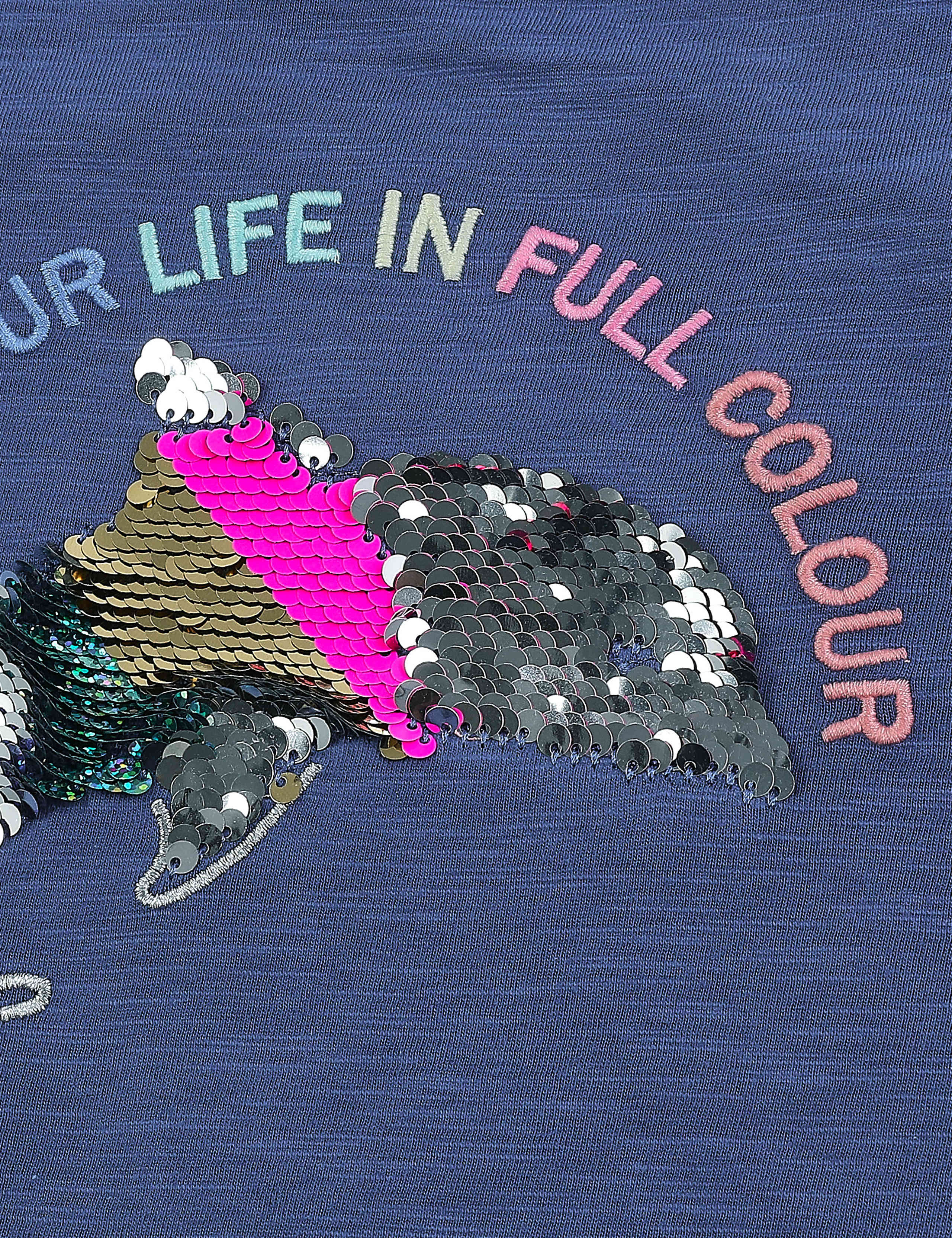 Cotton Reversible Sequin Dolphin T-Shirt (2-7 Yrs) 5 of 5