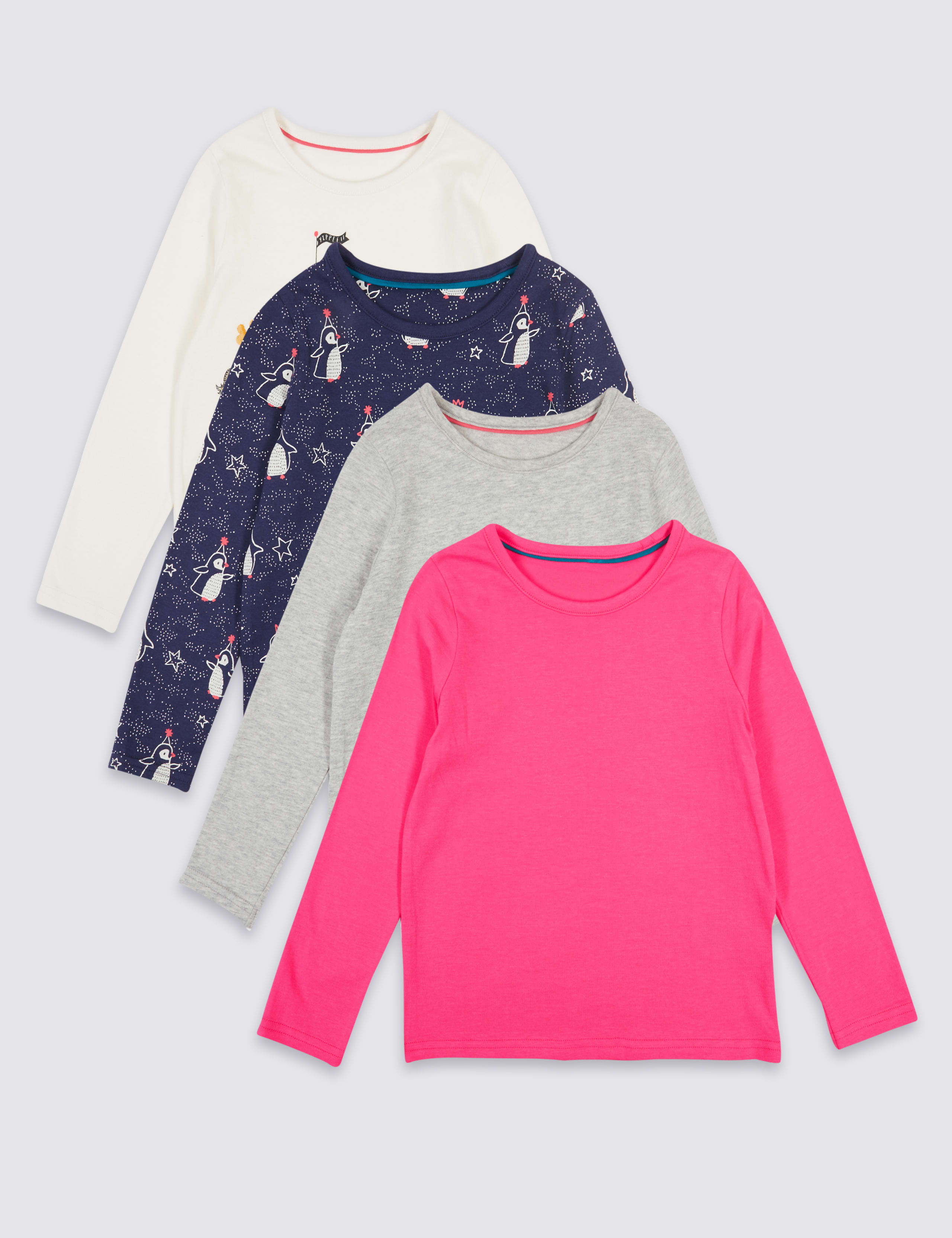 4 Pack Pure Cotton Tops (3 Months - 6 Years) 2 of 9