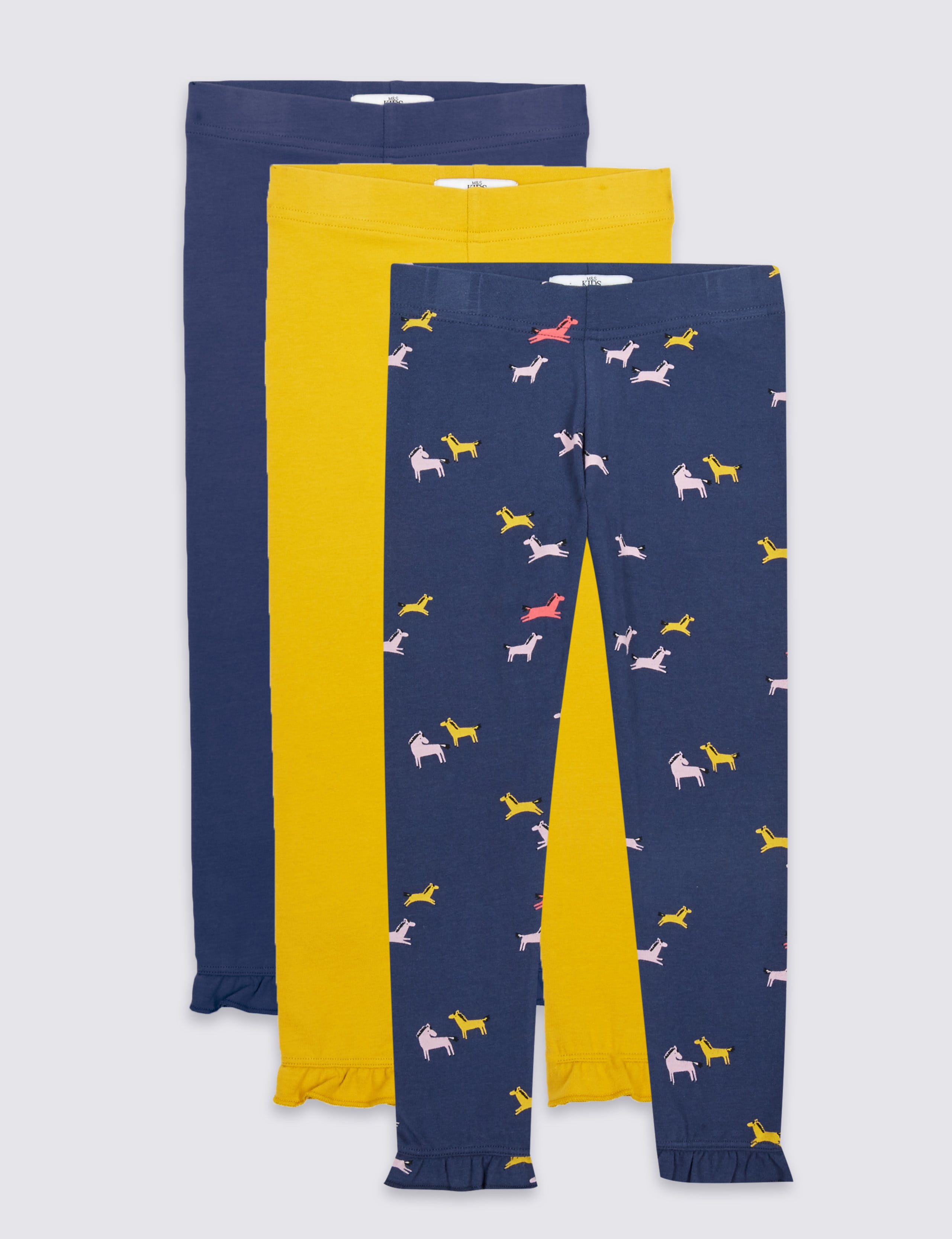 3 Pack Cotton Rich Leggings with Stretch (3 Months - 5 Years) 1 of 9