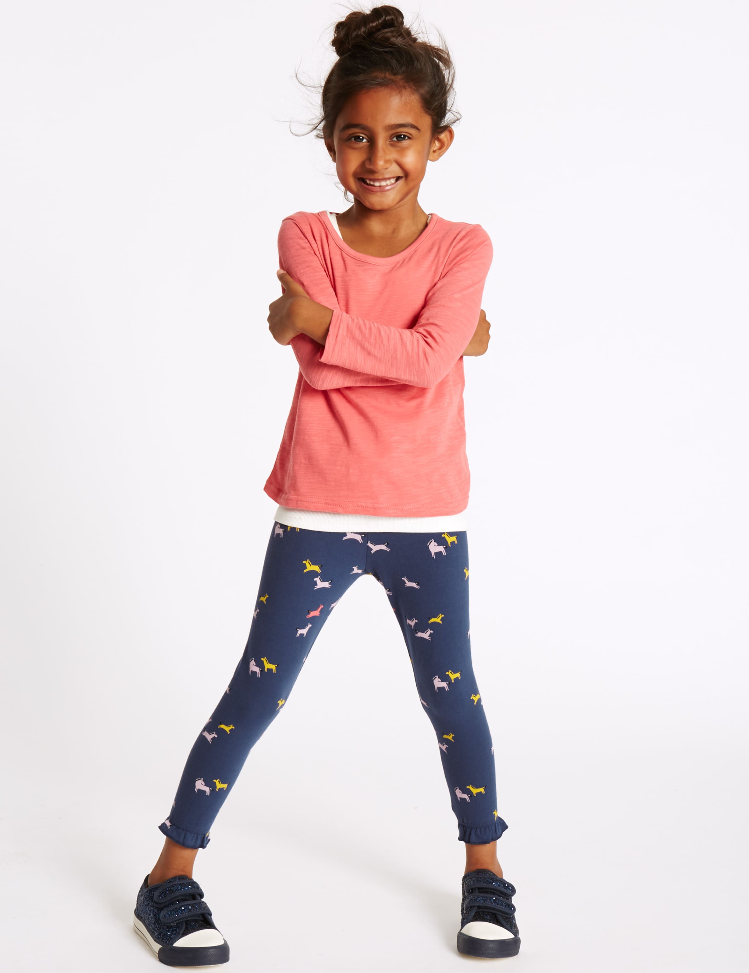 3 Pack Cotton Rich Leggings with Stretch (3 Months - 5 Years) 3 of 9