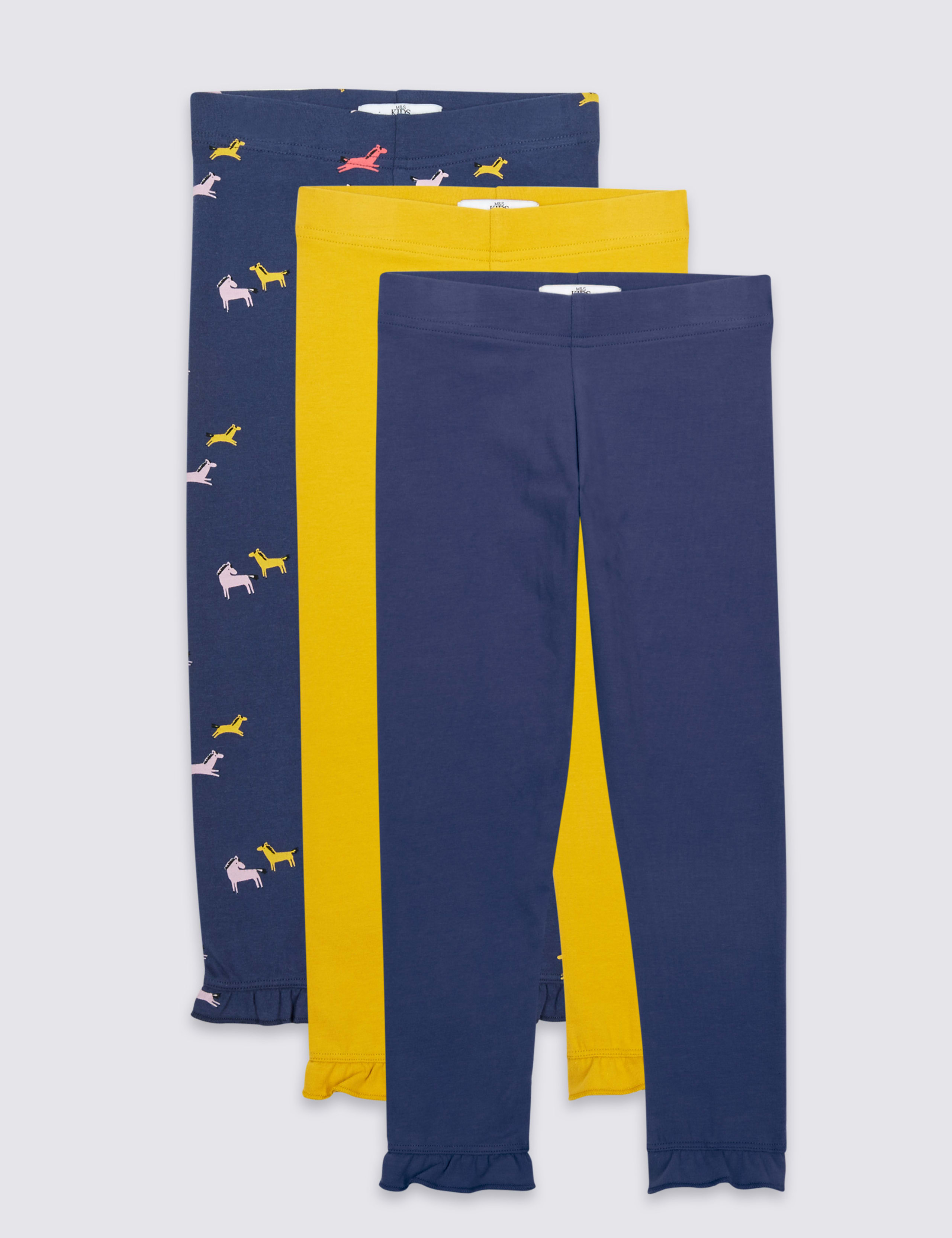 3 Pack Cotton Rich Leggings with Stretch (3 Months - 5 Years) 2 of 9