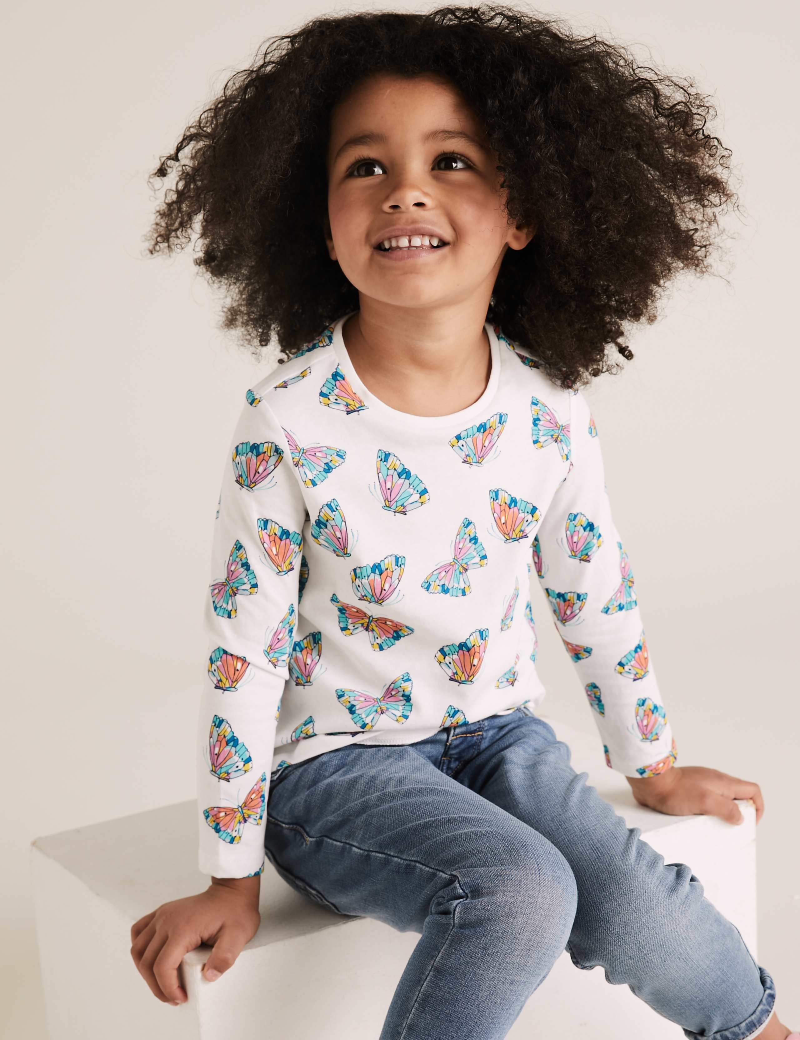 3pk Pure Cotton Butterfly Tops (2-7 Yrs) 4 of 5