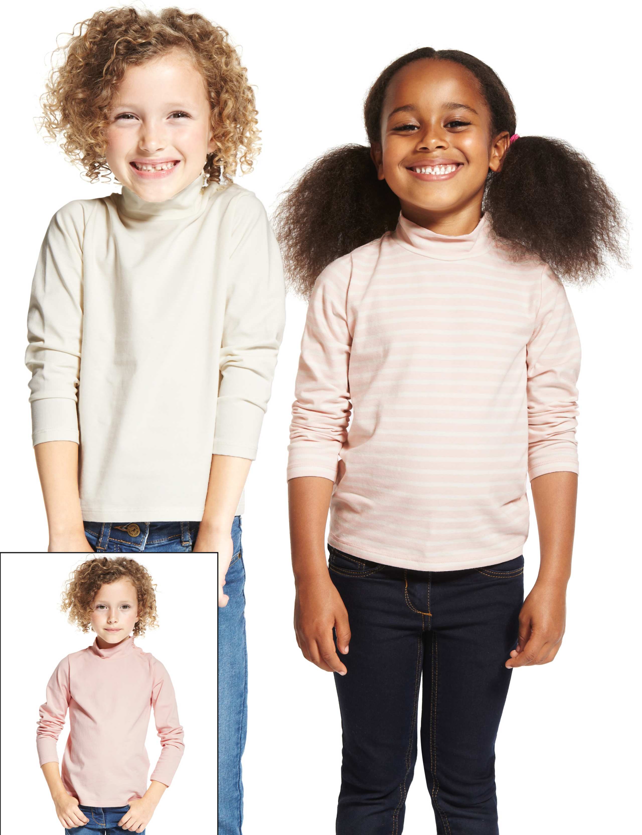 3 Pack Cotton Rich Polo Neck Assorted T-Shirts (1-7 Years) 1 of 4