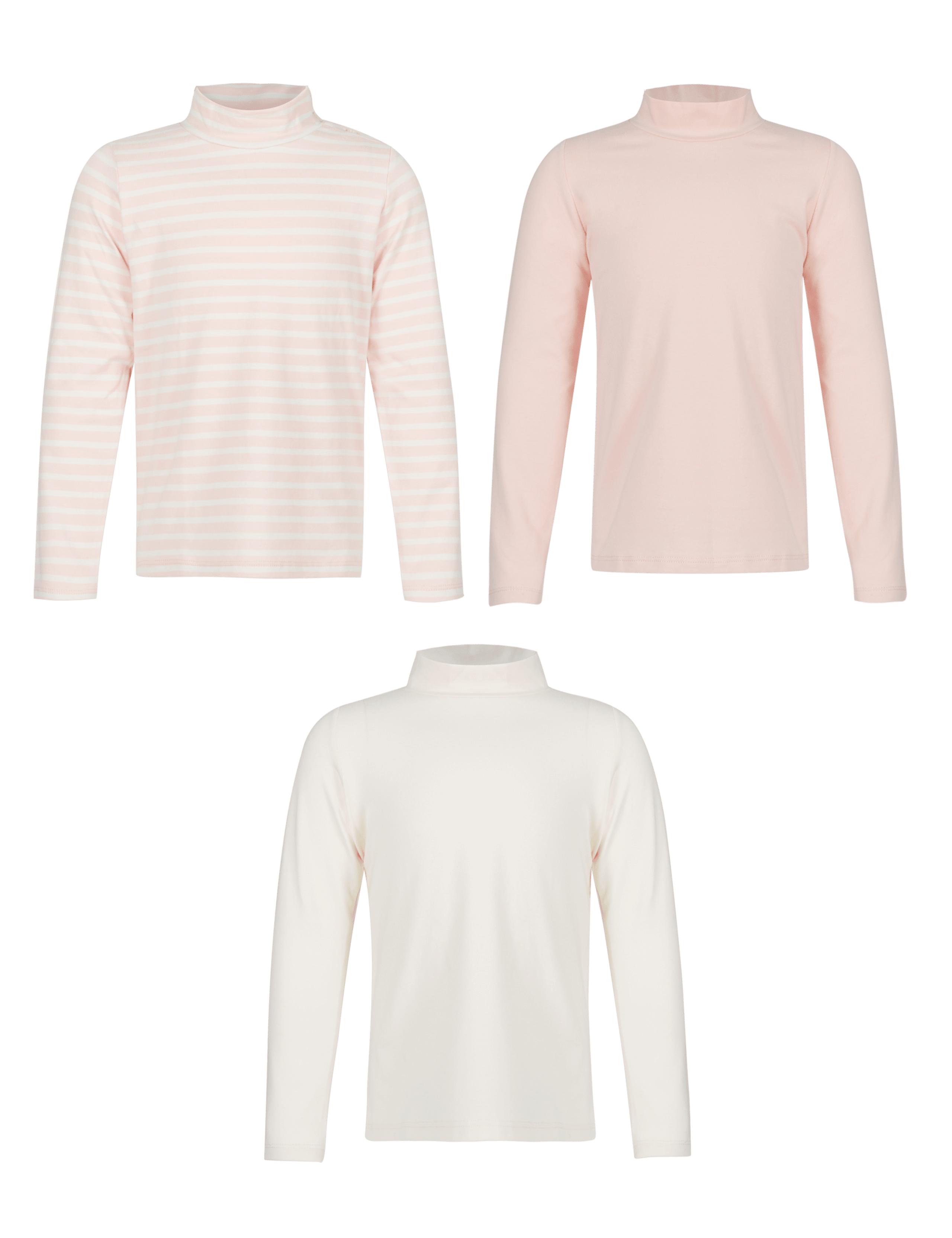 3 Pack Cotton Rich Polo Neck Assorted T-Shirts (1-7 Years) 2 of 4