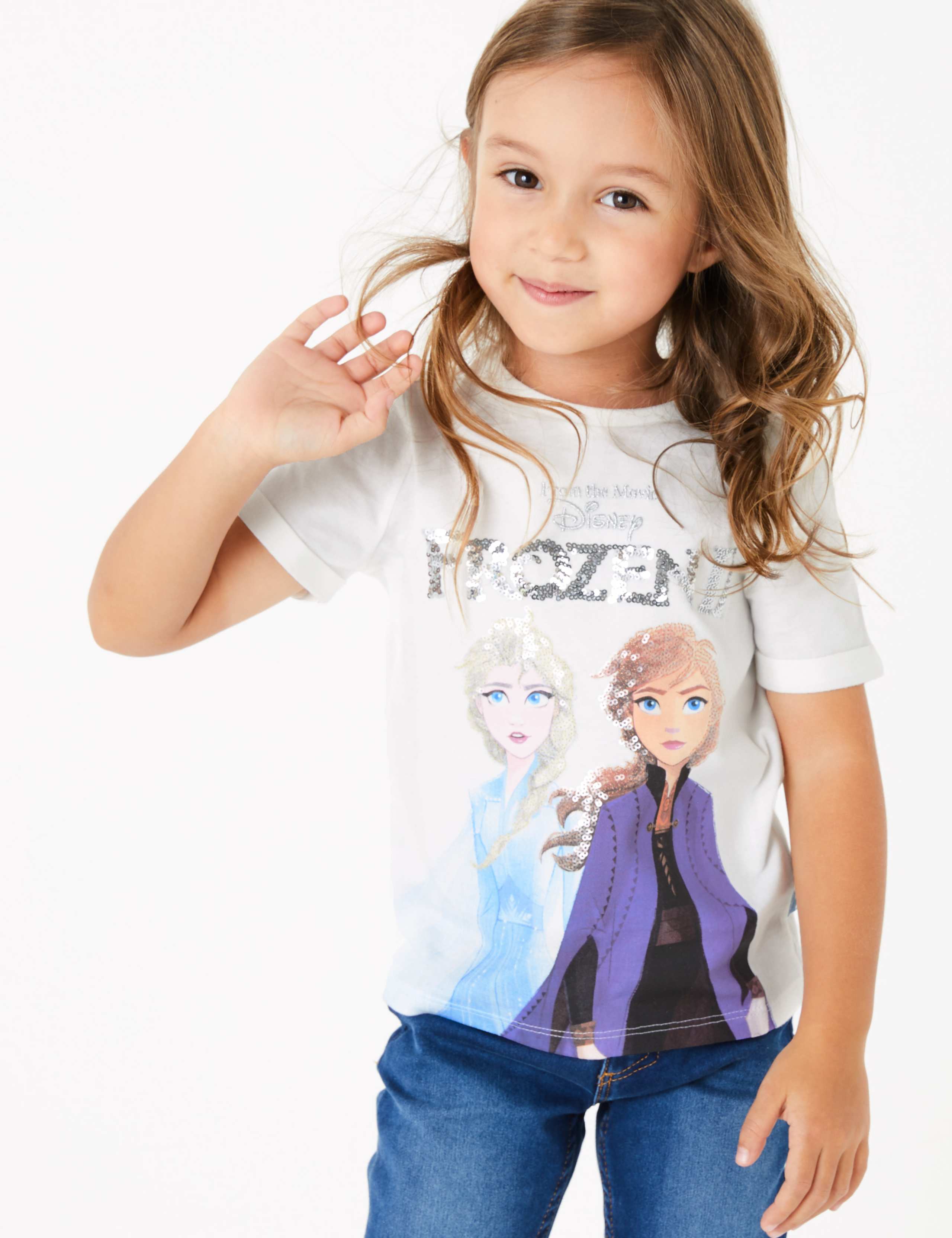Pure Cotton Disney Frozen 2 Sequin T-Shirt (2-10 Yrs) 1 of 5