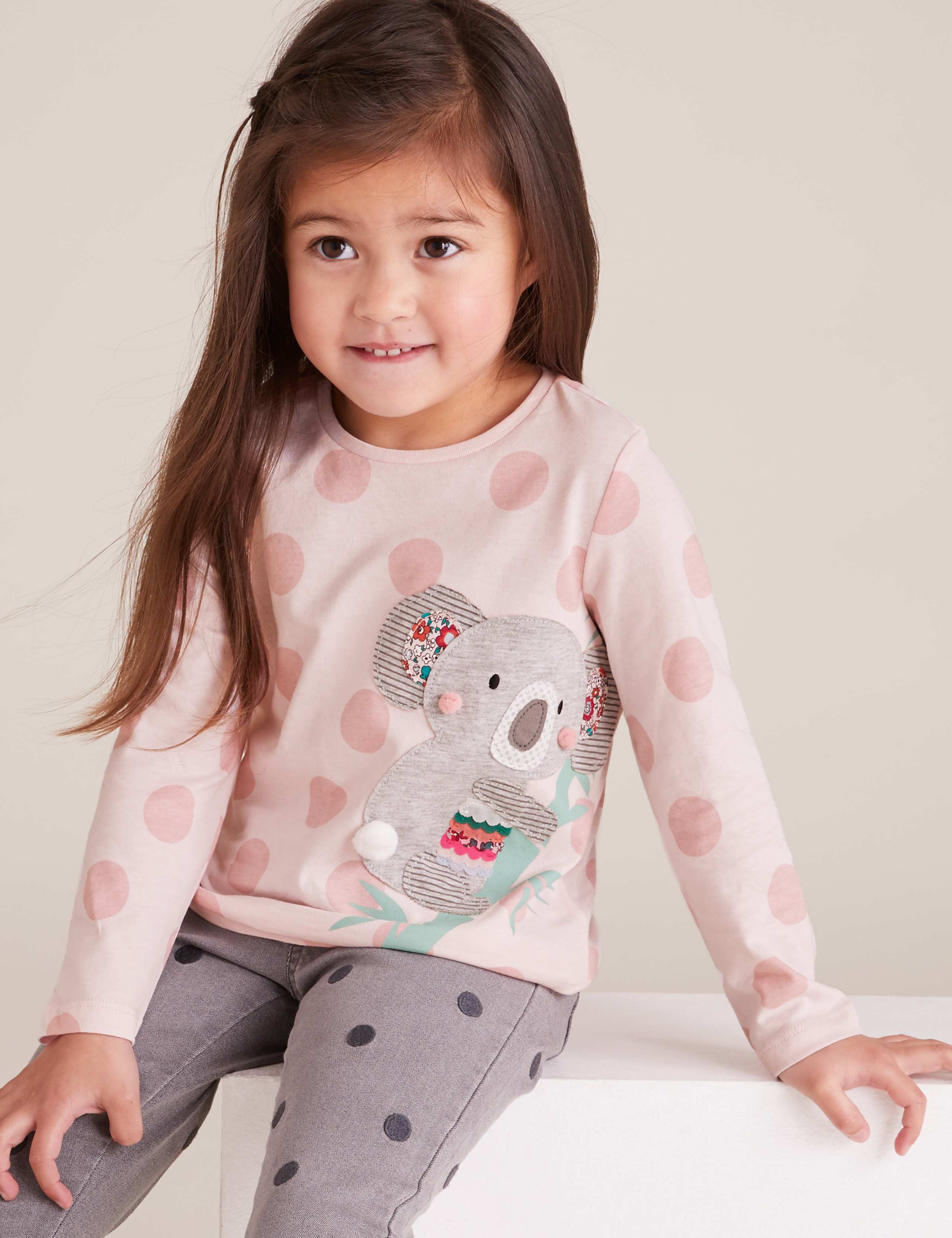 Cotton Koala Applique Long Sleeve Top (2-7 Yrs) 1 of 4