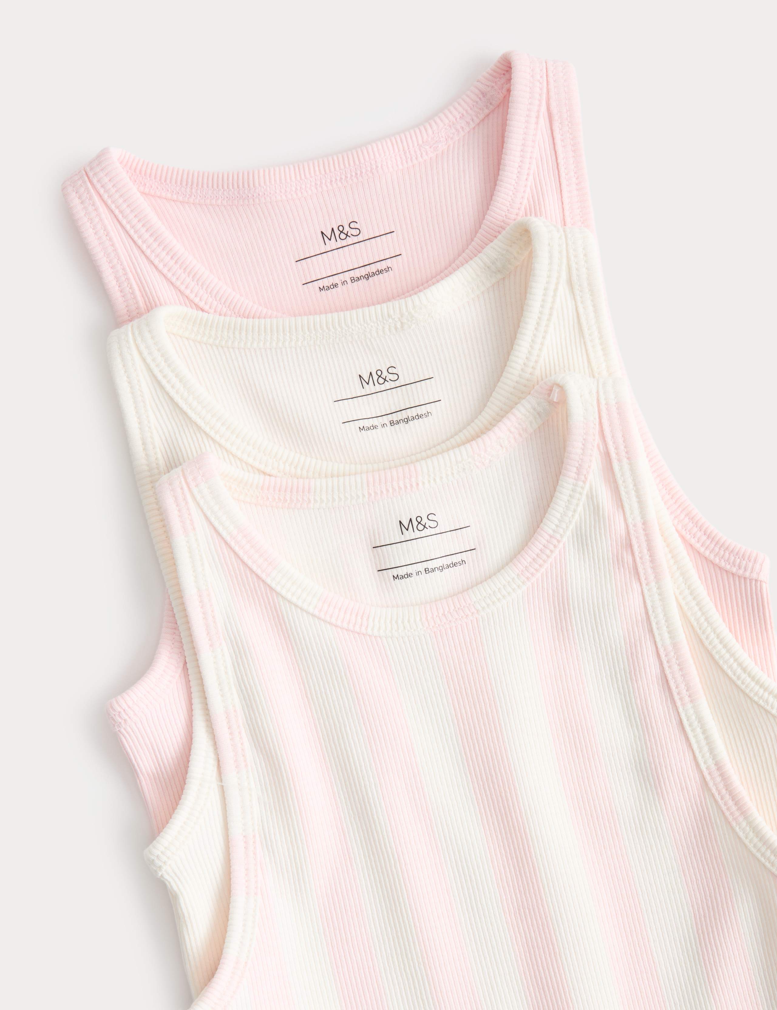 3 Pack Cotton Rich Vest Tops (2-8 Yrs) 2 of 2
