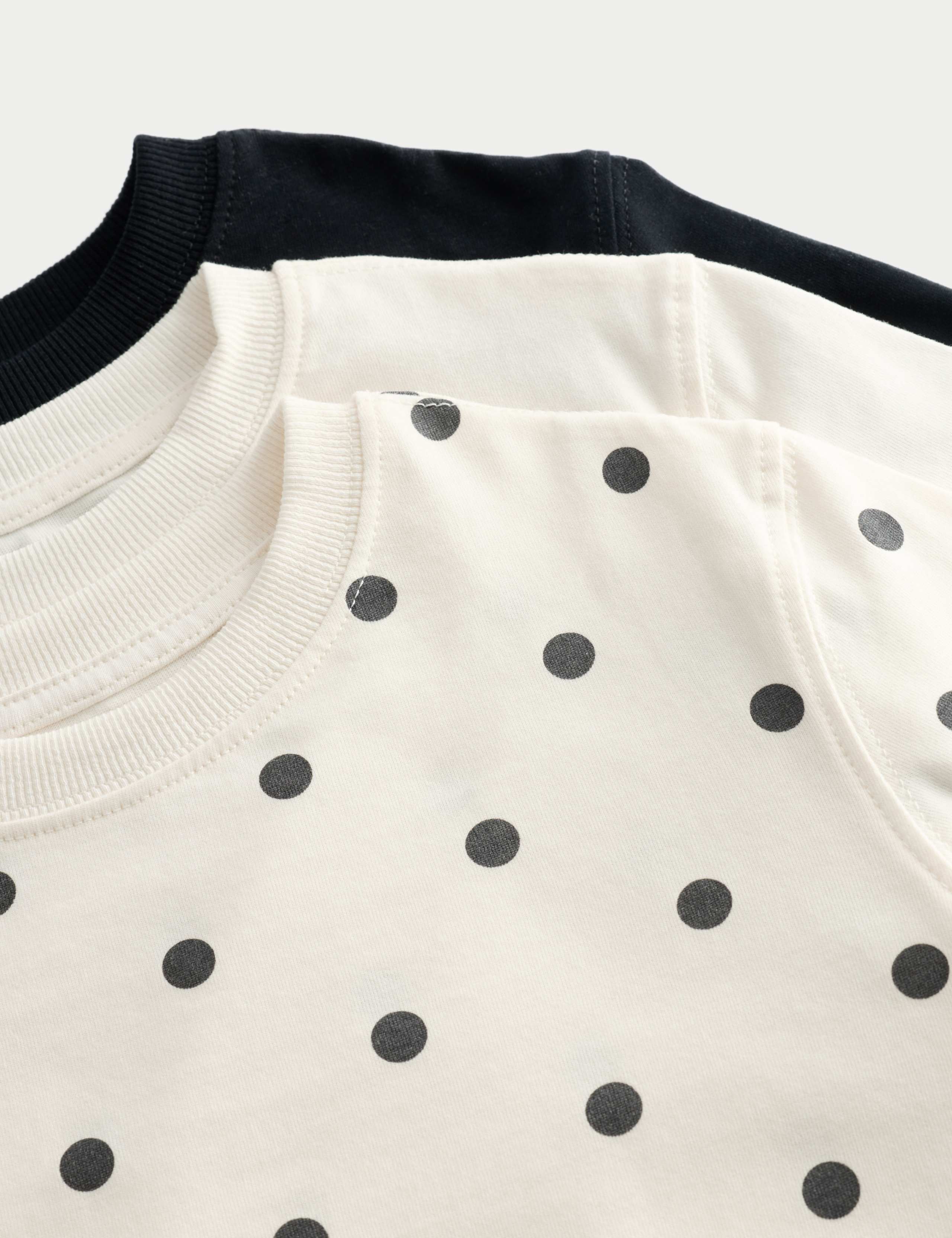 3 Pack Pure Cotton Polka Dot Tops (2-8 Yrs) 2 of 2
