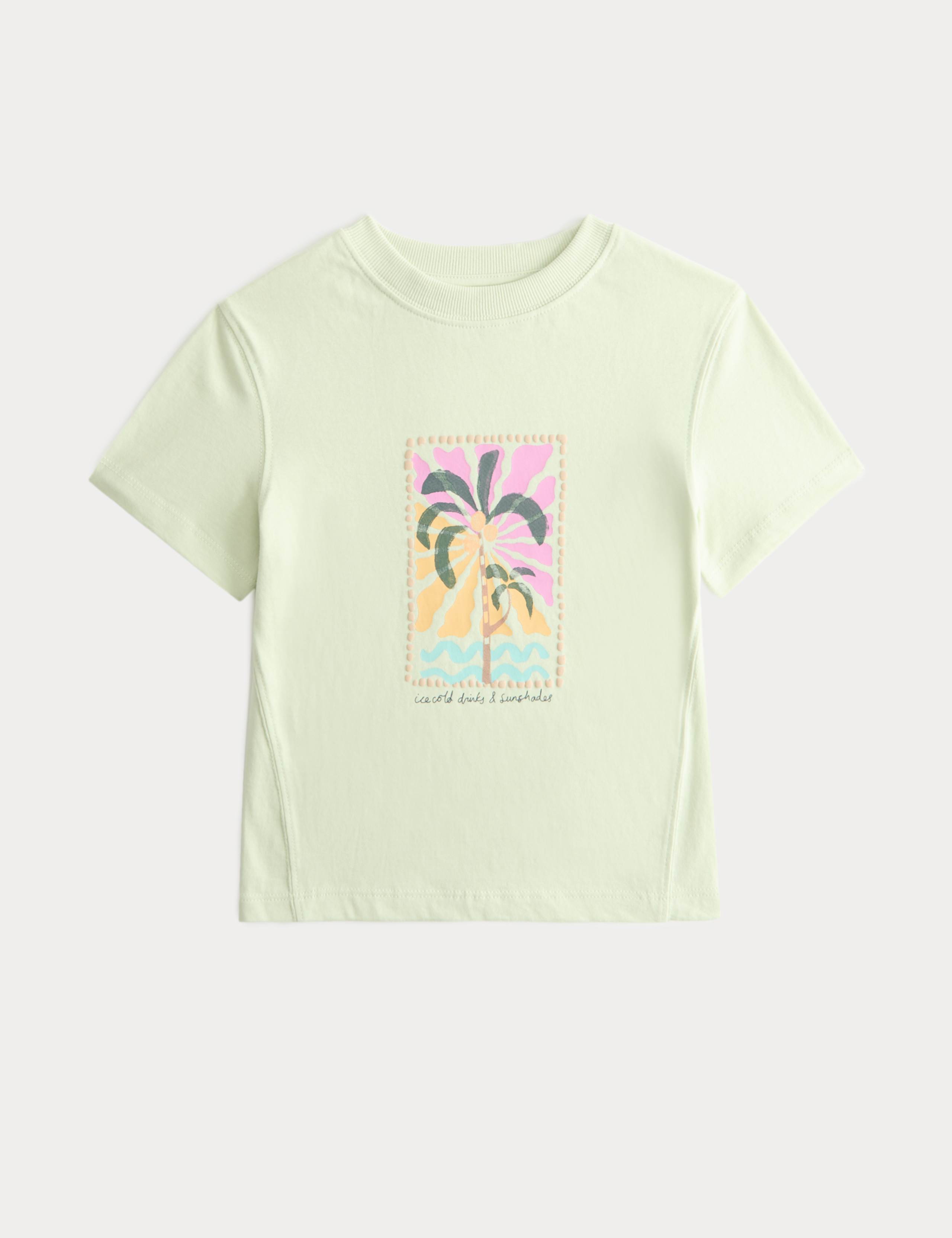 Pure Cotton Palm Print T-Shirt (2-8 Yrs) 1 of 1